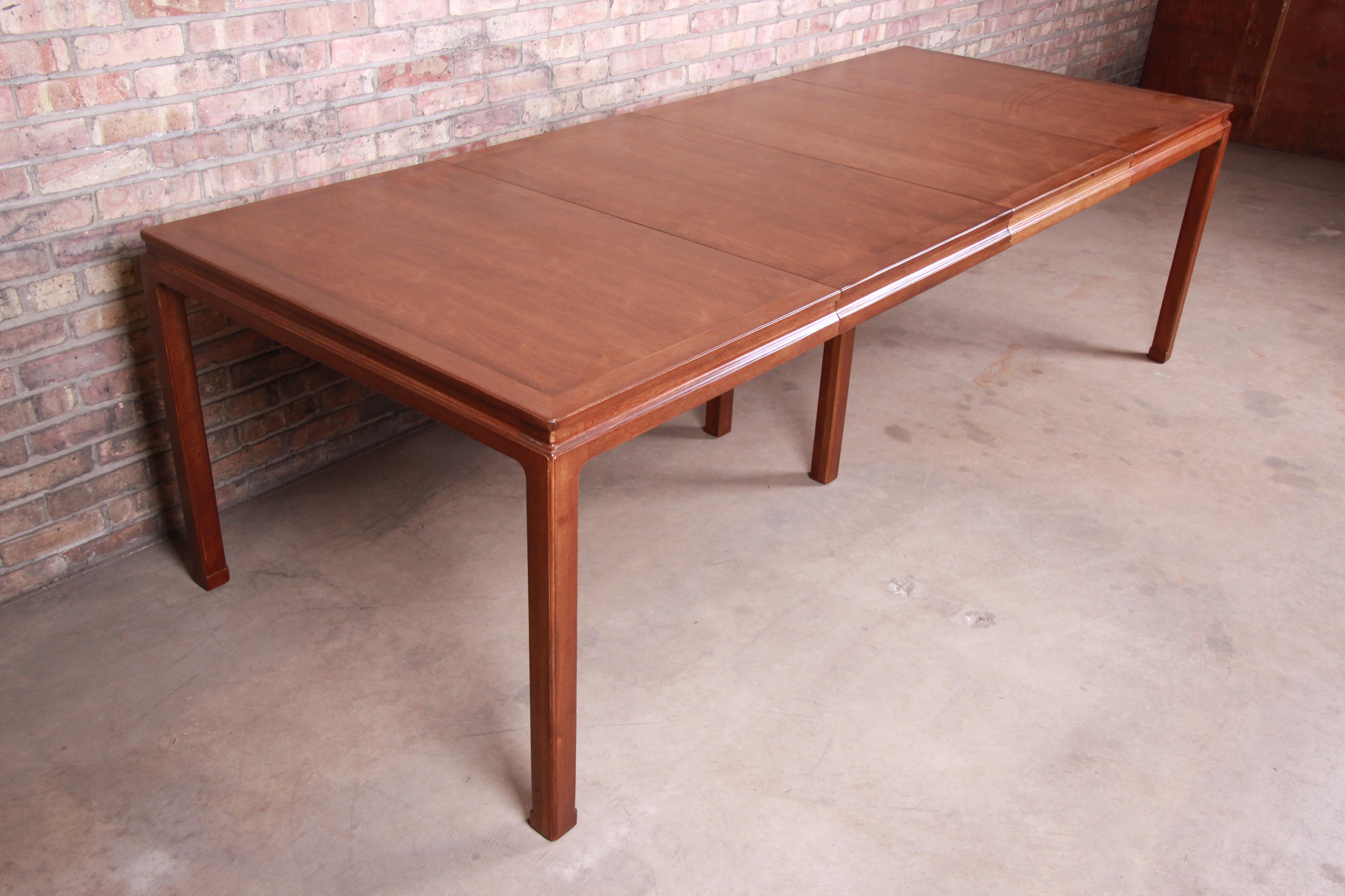 Mid-20th Century Edward Wormley for Dunbar Janus Collection Walnut Dining Table, Newly Restored For Sale