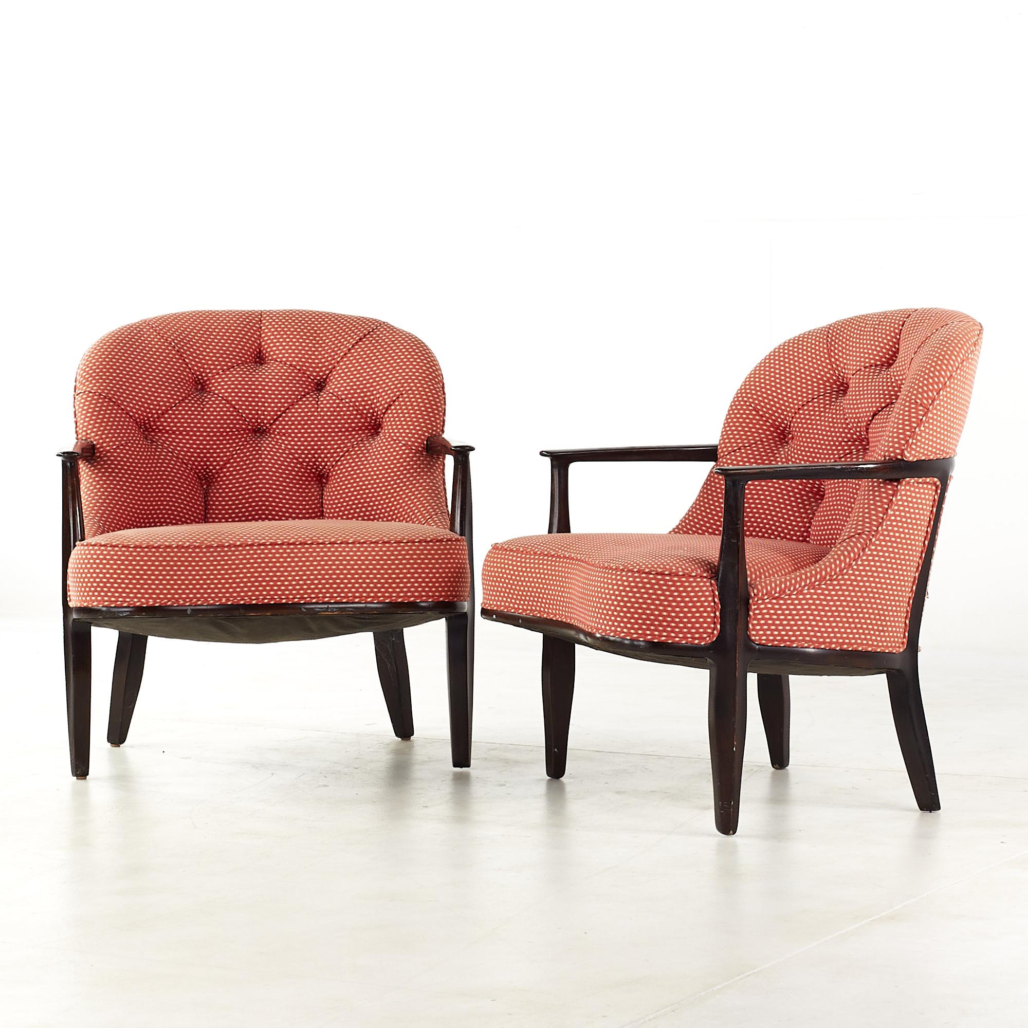 Mid-Century Modern Edward Wormley for Dunbar Janus Mid-Century Lounge Chairs, Pair