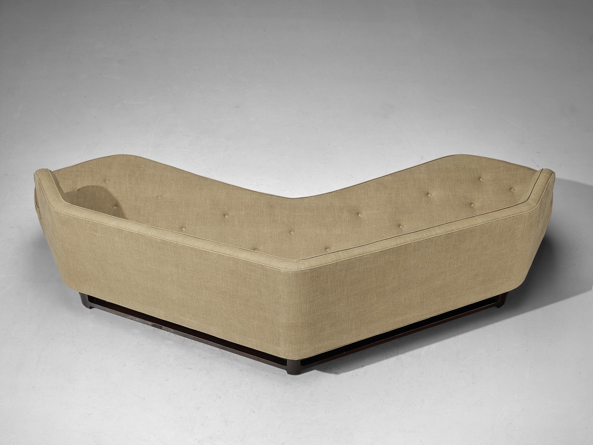 American Edward Wormley for Dunbar 'Janus' Sofa in Beige Upholstery