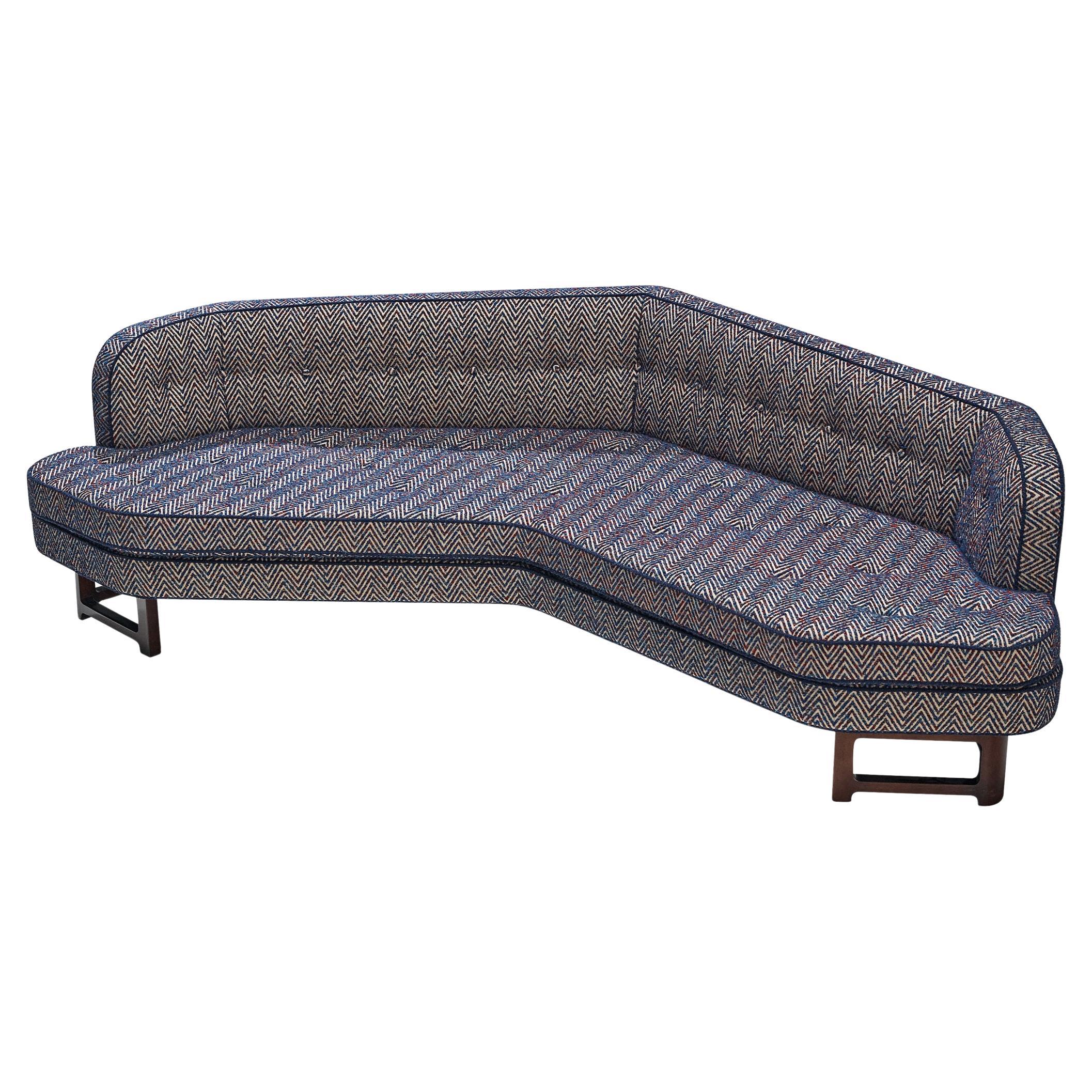Edward Wormley for Dunbar 'Janus' Sofa in Multicolored Patterned Upholstery 