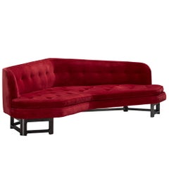 Edward Wormley for Dunbar 'Janus' Sofa in Red Velvet