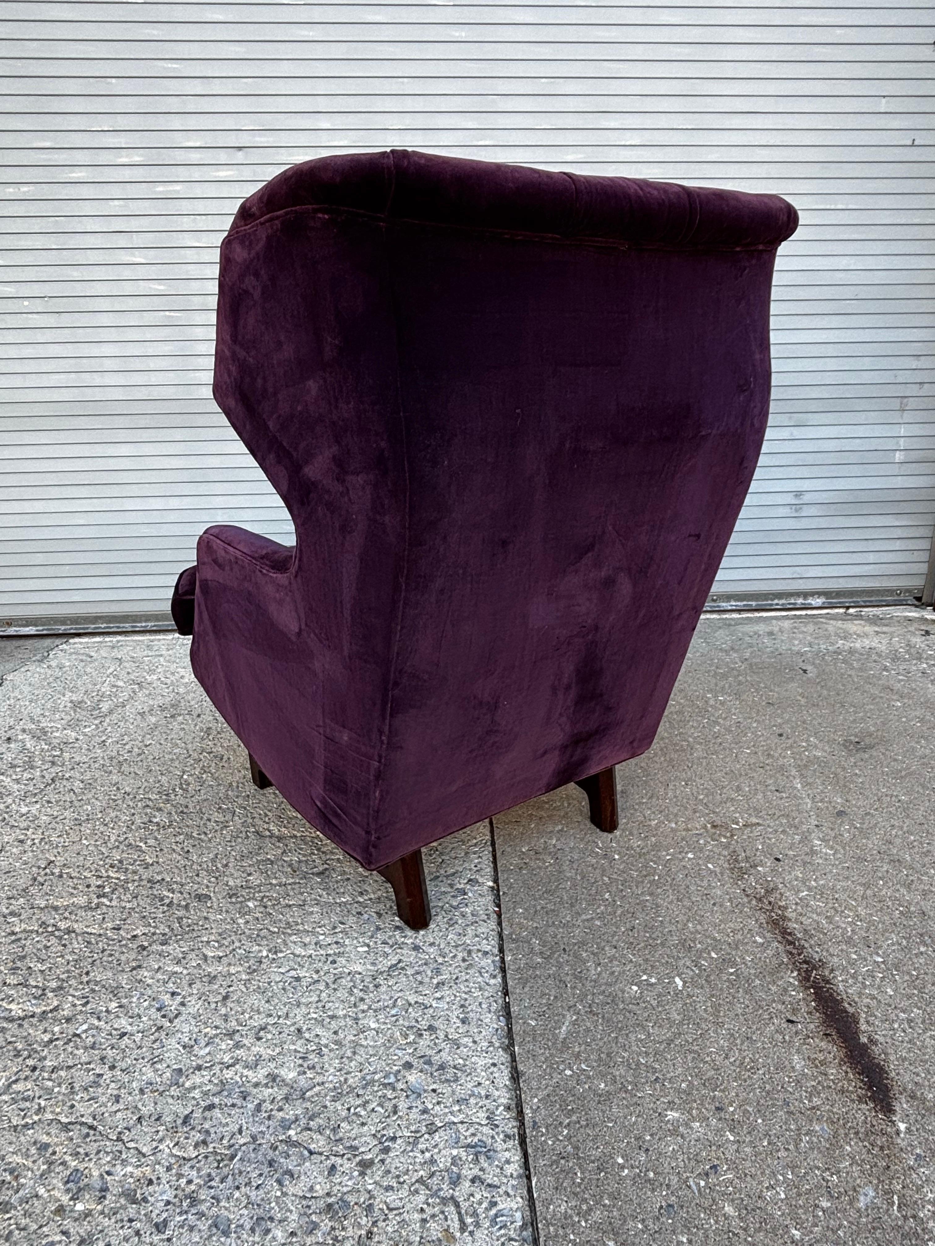 Edward Wormley für Dunbar Janus  Sessel mit geflügelter Rückenlehne im Angebot 4