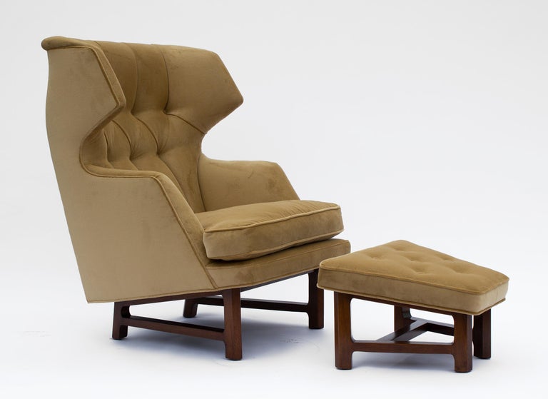 1950s wing back lounge chair and ottoman from the 