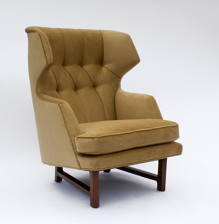 American Edward Wormley for Dunbar Janus Wing-Back Lounge Chair & Ottoman Model 5761 For Sale