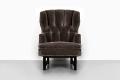 Edward Wormley for Dunbar Janus Wingback Chair and Ottoman Freshly Restored