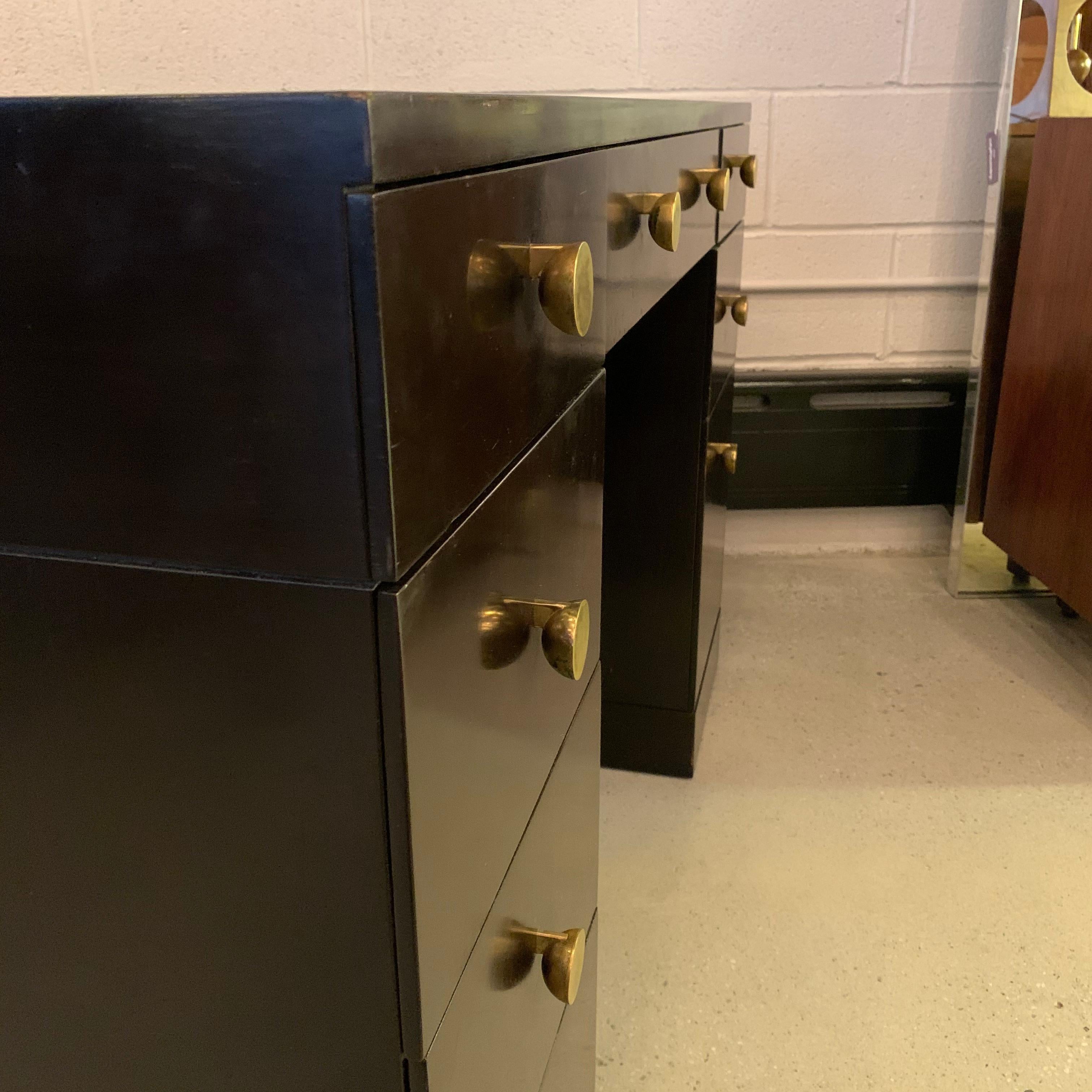 Edward Wormley for Dunbar Lacquered Rosewood Desk with Leather Top 1