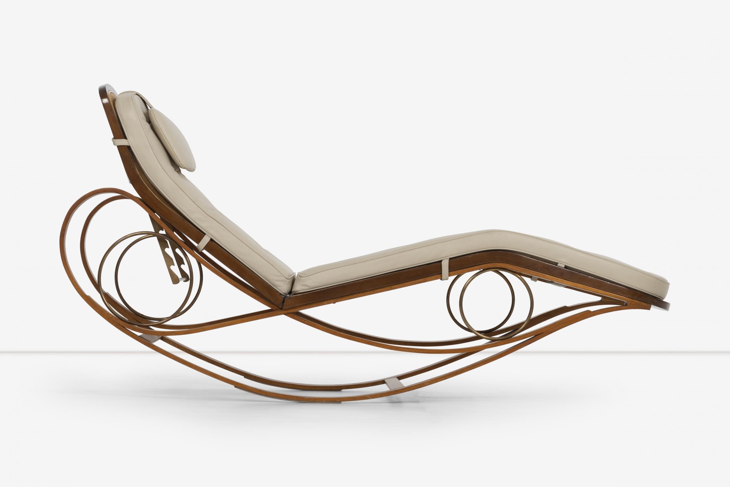 American Edward Wormley for Dunbar Laminated Rocking Chaise Prototype