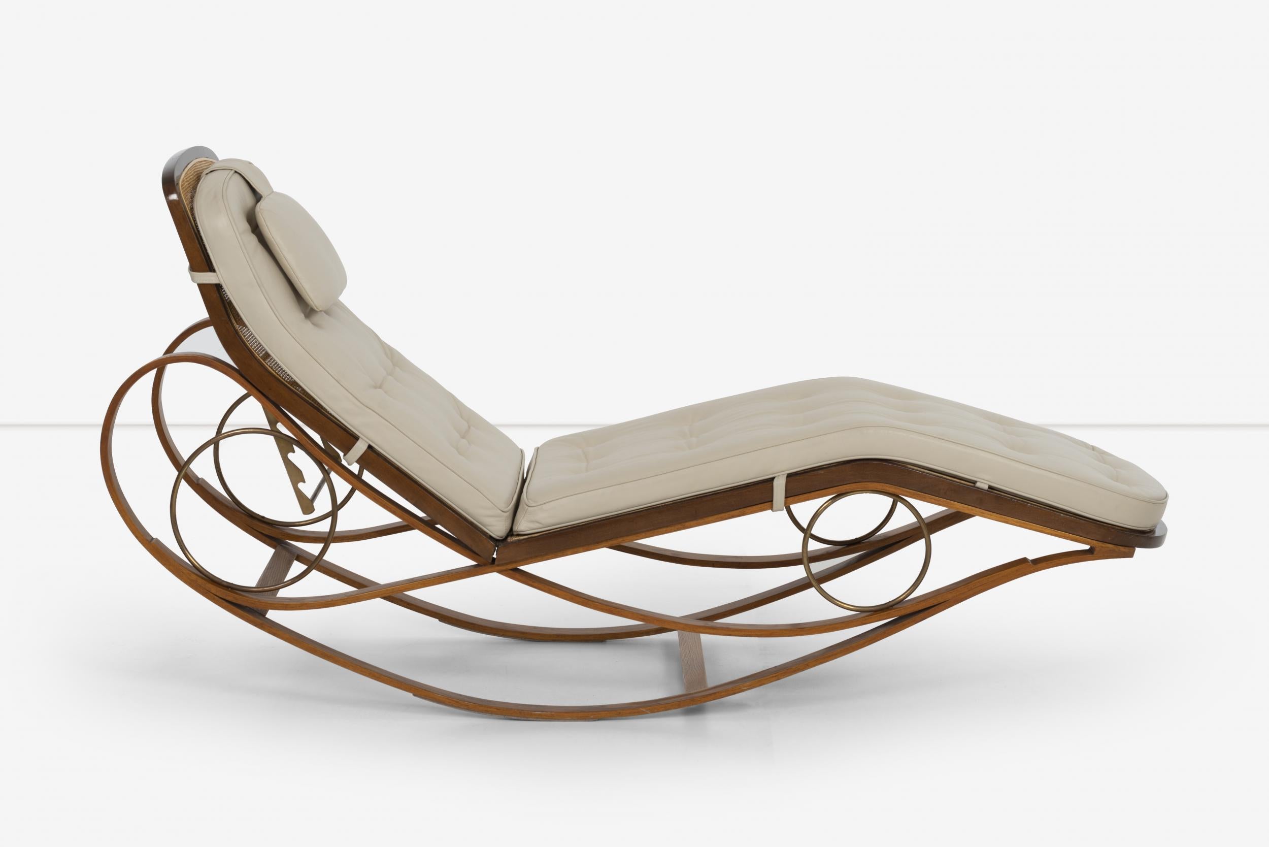 Edward Wormley for Dunbar Laminated Rocking Chaise Prototype In Good Condition In Chicago, IL