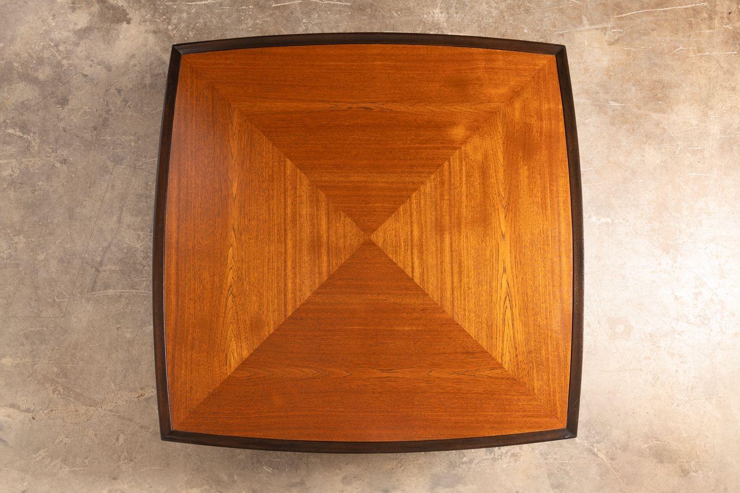 20th Century Edward Wormley for Dunbar Large Scale Square Coffee Table in Mahogany for Dunbar For Sale