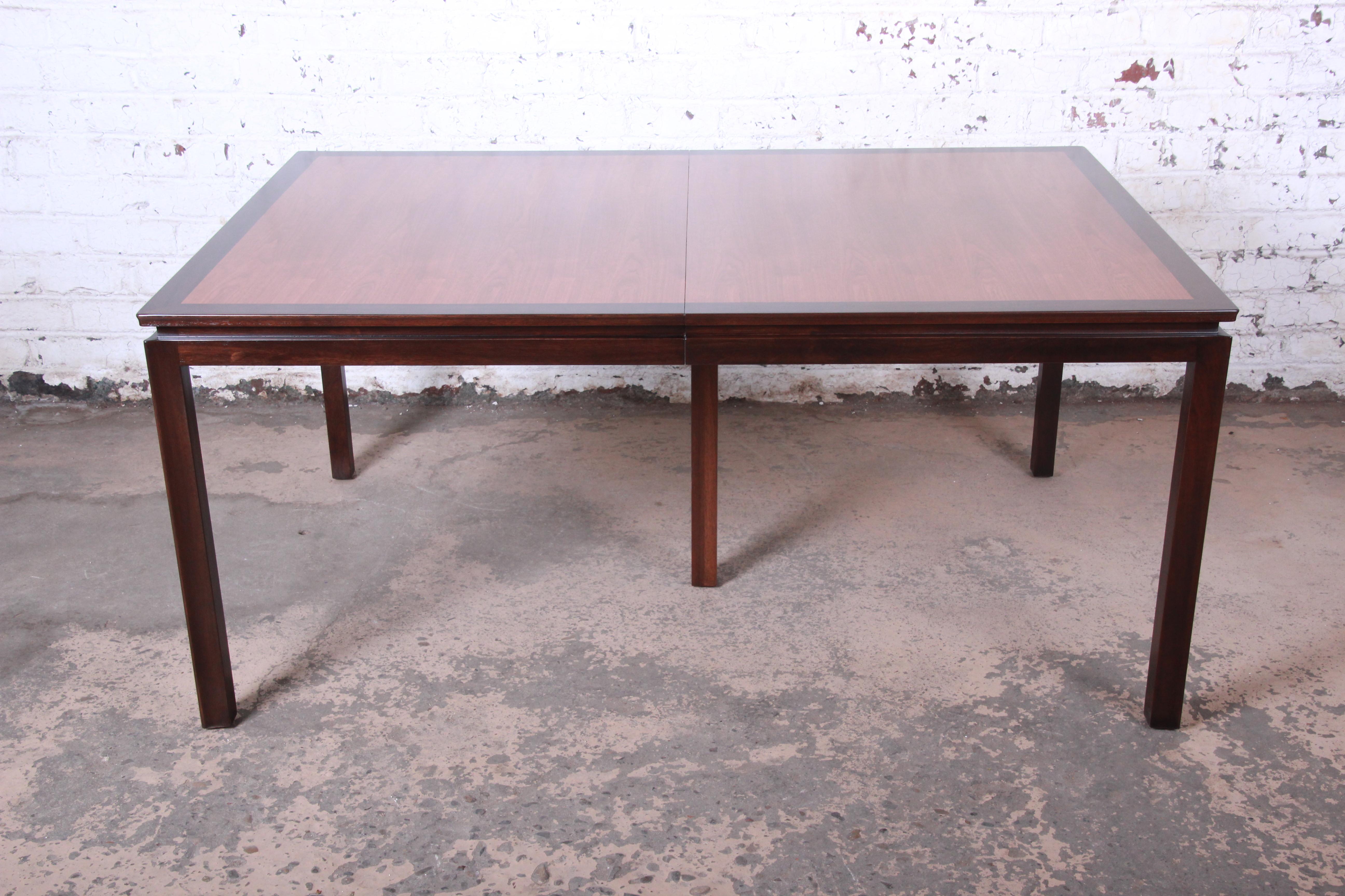 Edward Wormley for Dunbar Large Walnut Extension Dining Table, Newly Restored 5