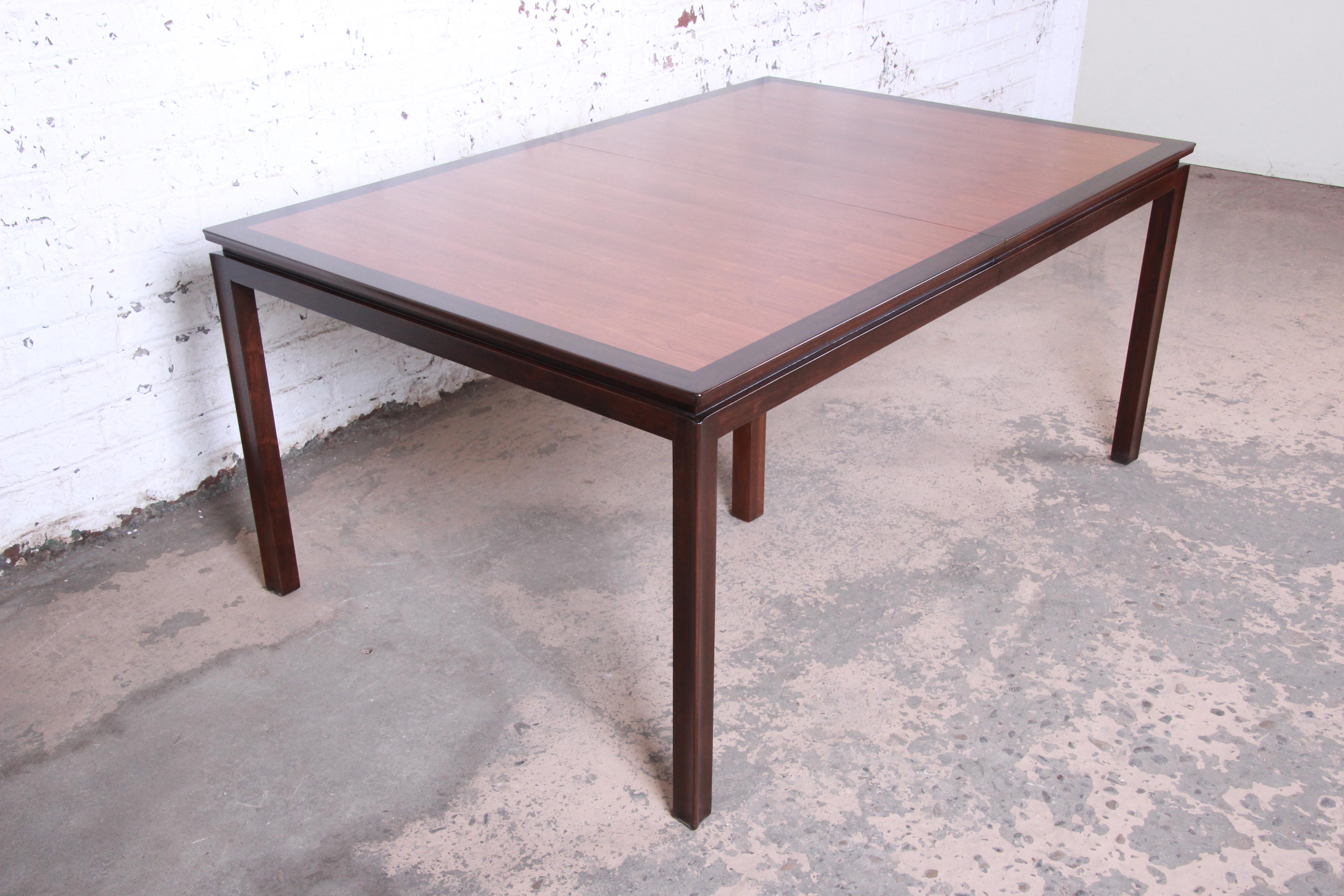 Edward Wormley for Dunbar Large Walnut Extension Dining Table, Newly Restored 6