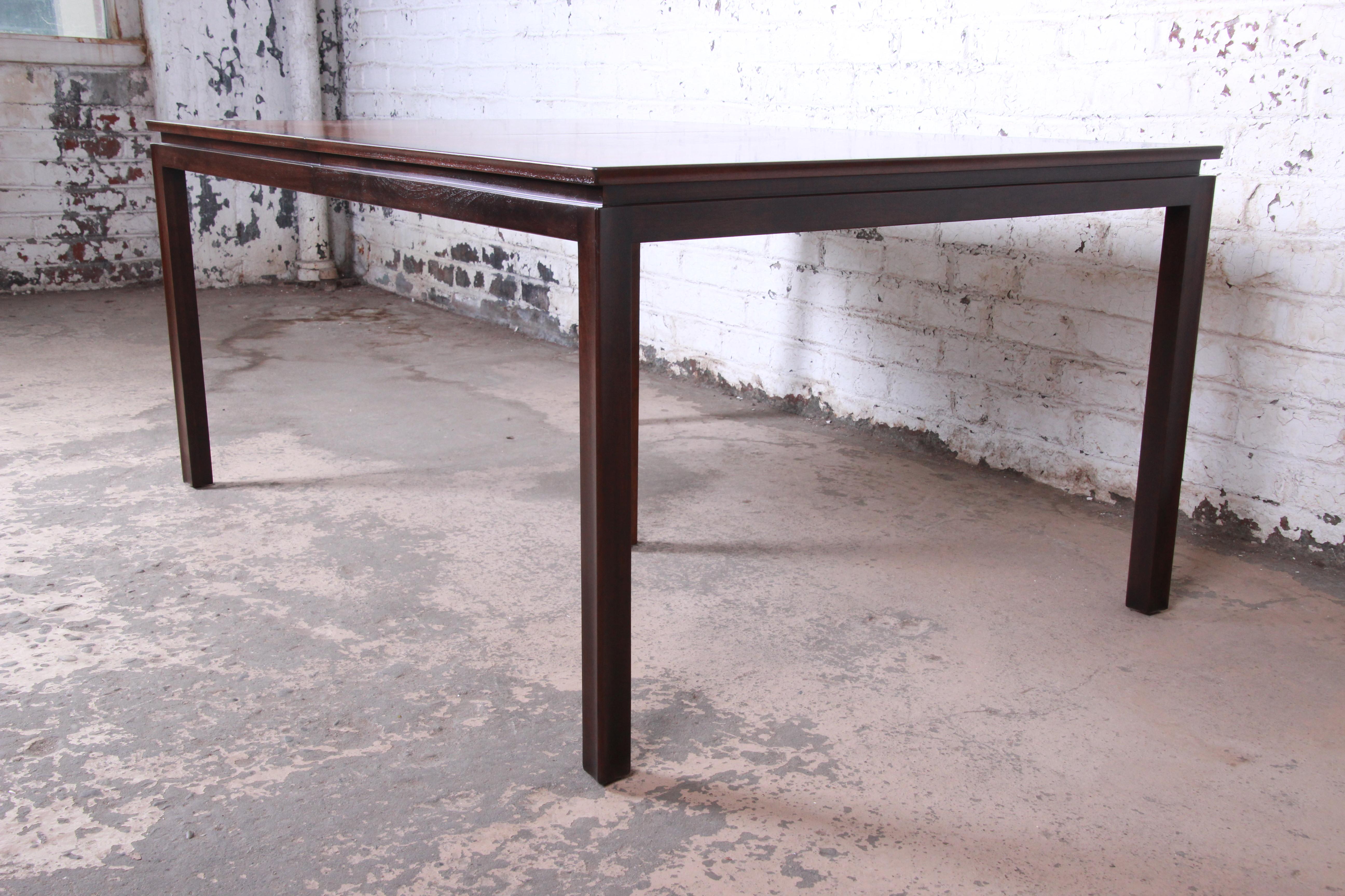 Edward Wormley for Dunbar Large Walnut Extension Dining Table, Newly Restored 7