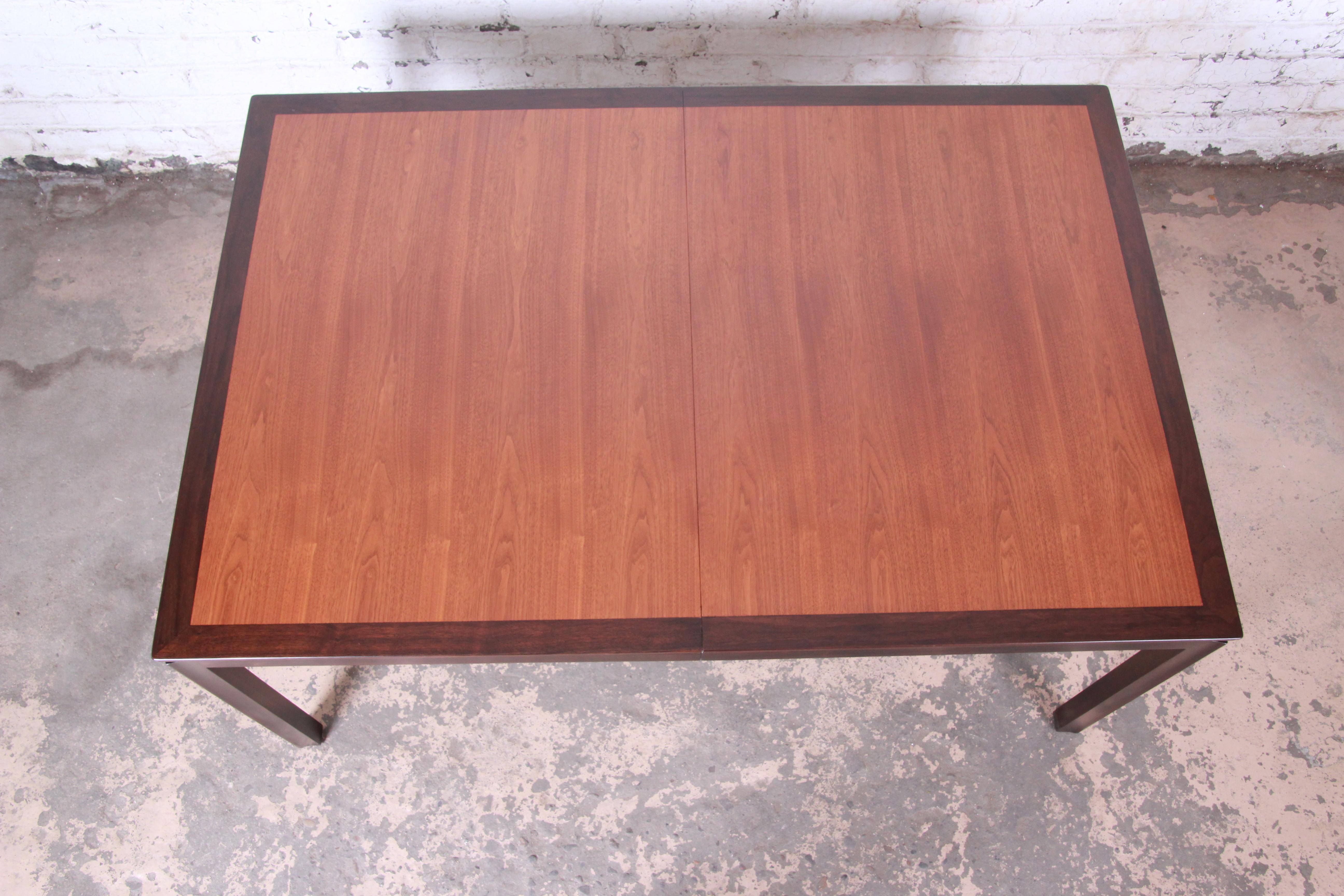 Edward Wormley for Dunbar Large Walnut Extension Dining Table, Newly Restored 8
