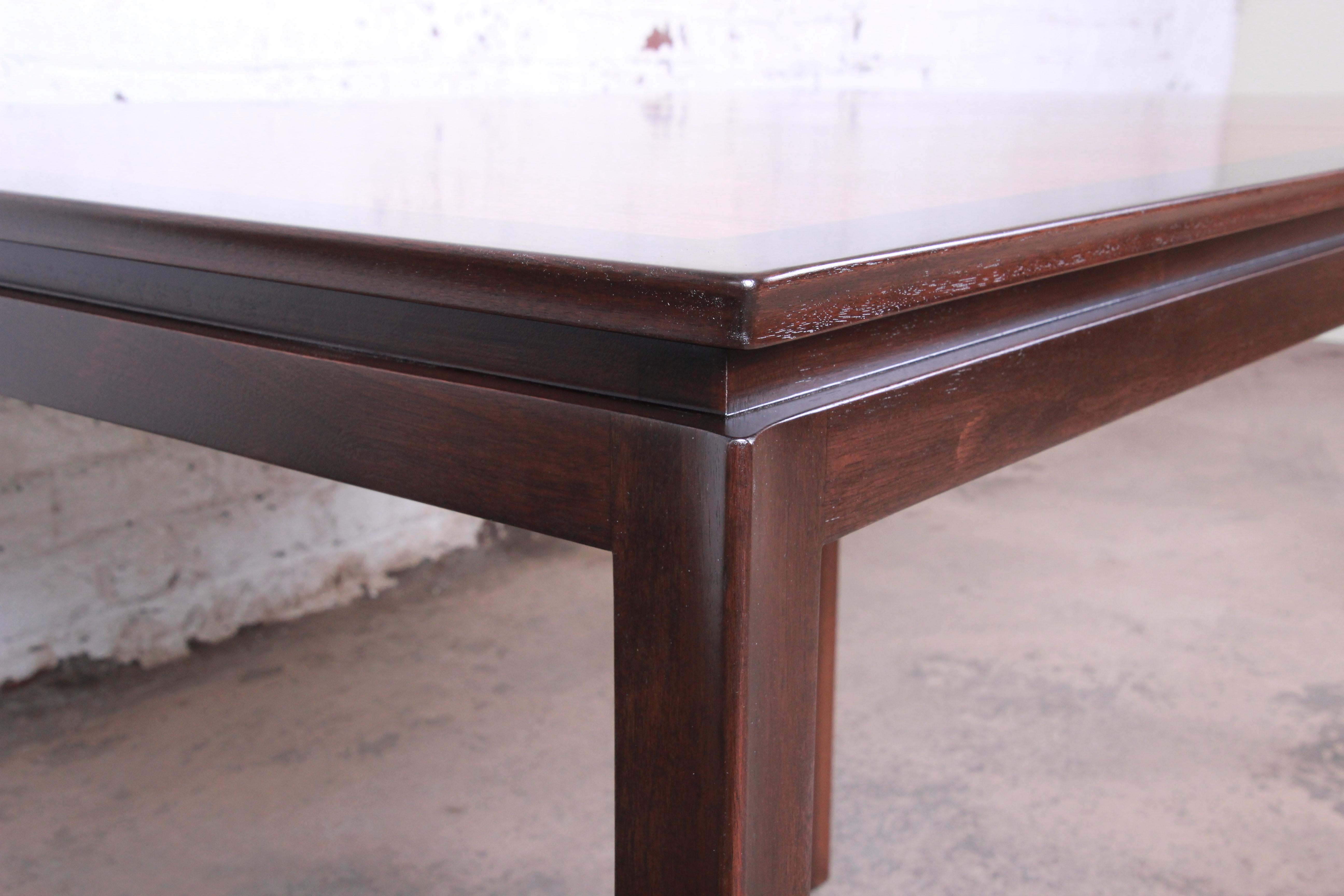 Mid-20th Century Edward Wormley for Dunbar Large Walnut Extension Dining Table, Newly Restored