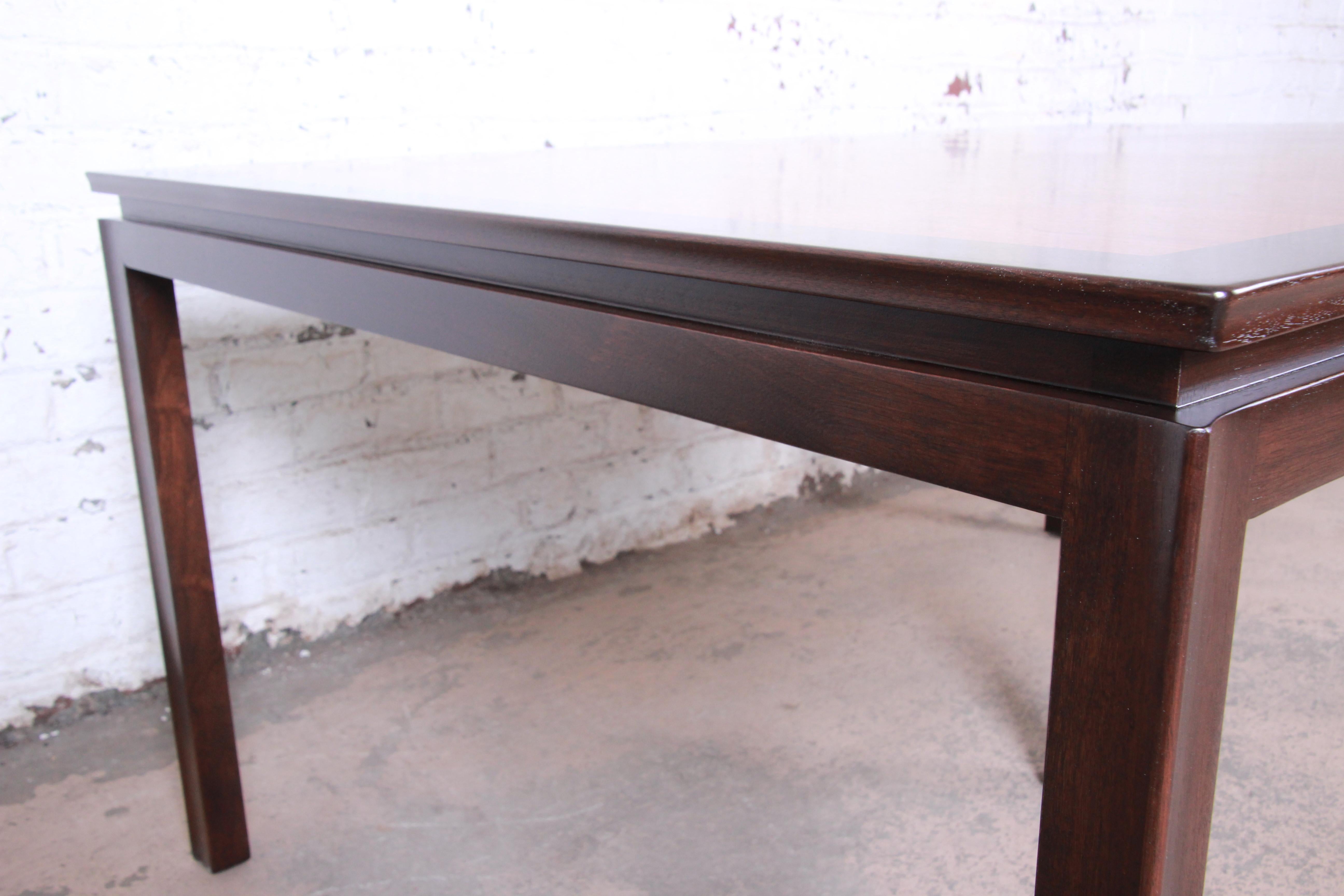 Edward Wormley for Dunbar Large Walnut Extension Dining Table, Newly Restored 1