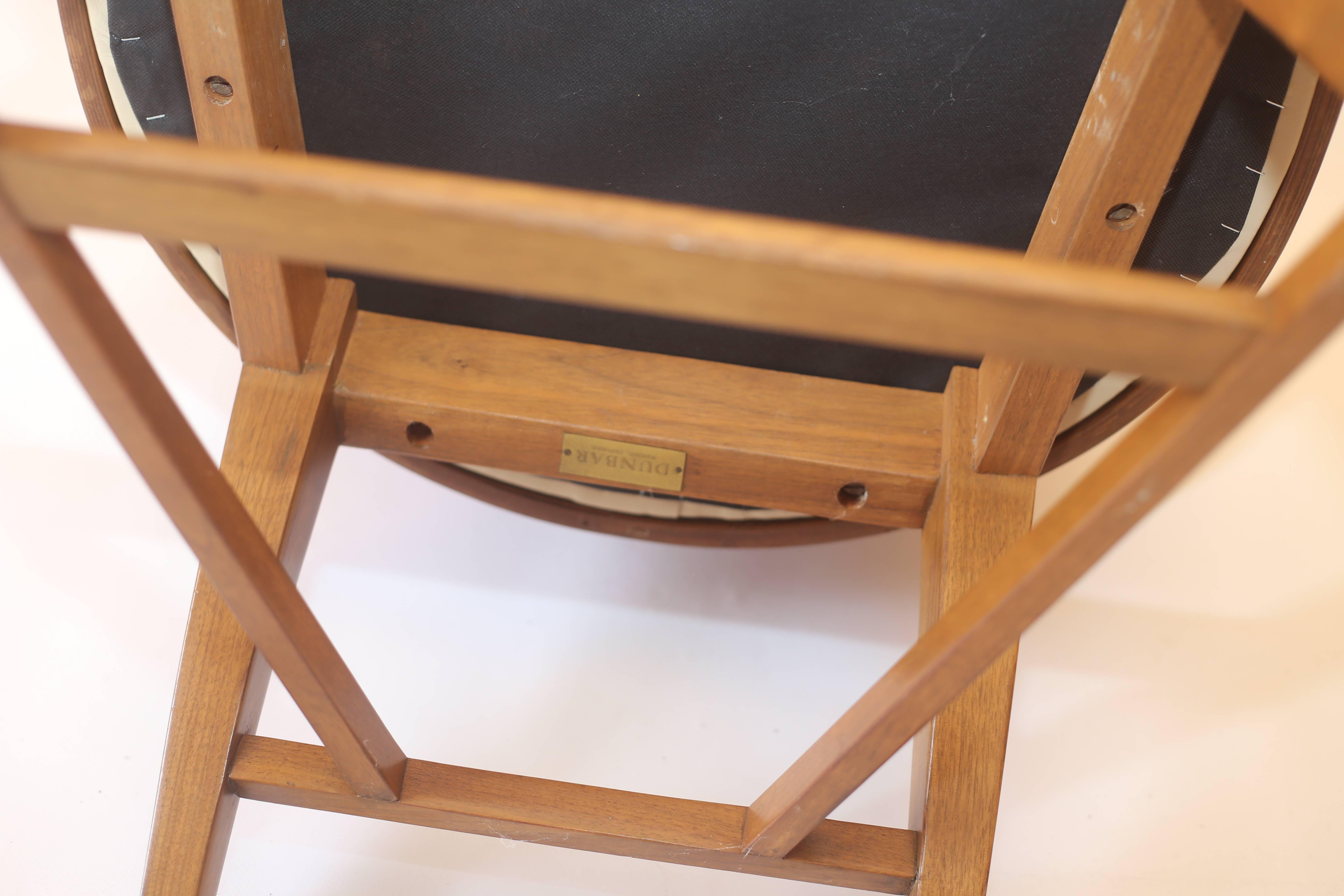 Edward Wormley for Dunbar Leather and Walnut Barrel Back Lounge Chair No. 5646 1