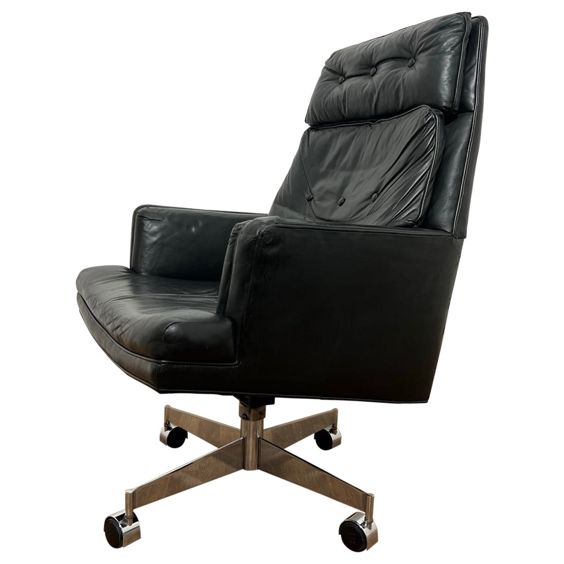 Edward Wormley for Dunbar Leather Executive Chair Circa 1950s