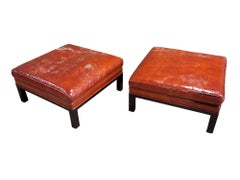 Edward Wormley for Dunbar Leather Ottomans Model 5314, 1960