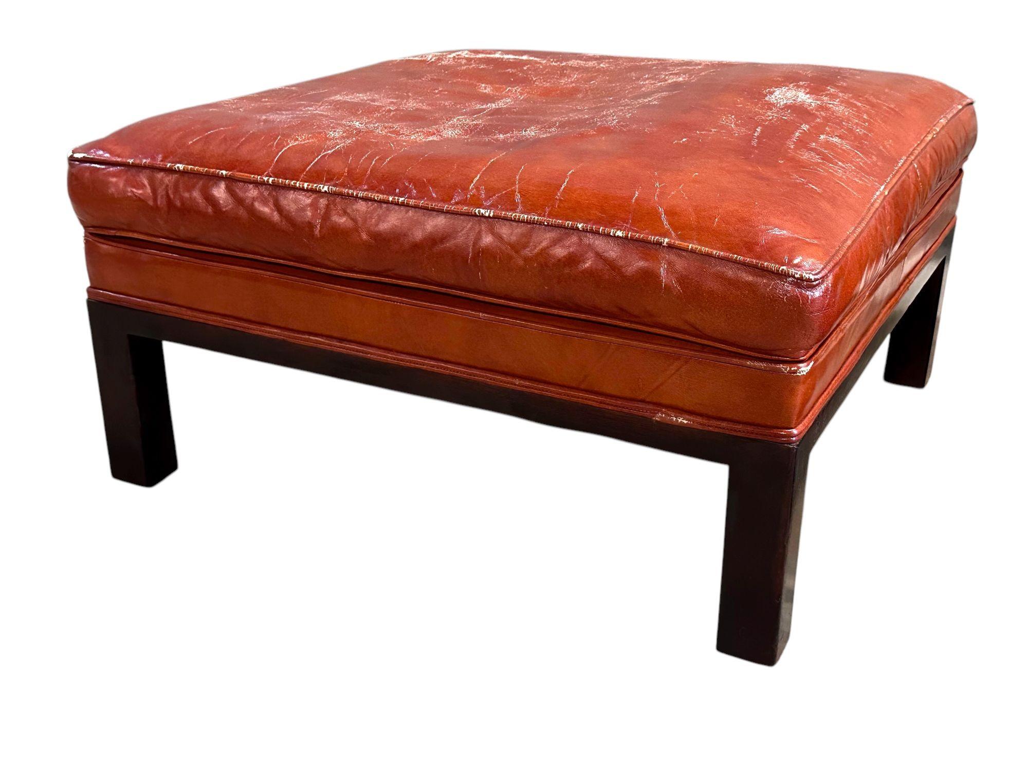 Edward Wormley für Dunbar, Leder-Ottomanen, 1960 im Zustand „Gut“ im Angebot in Chicago, IL