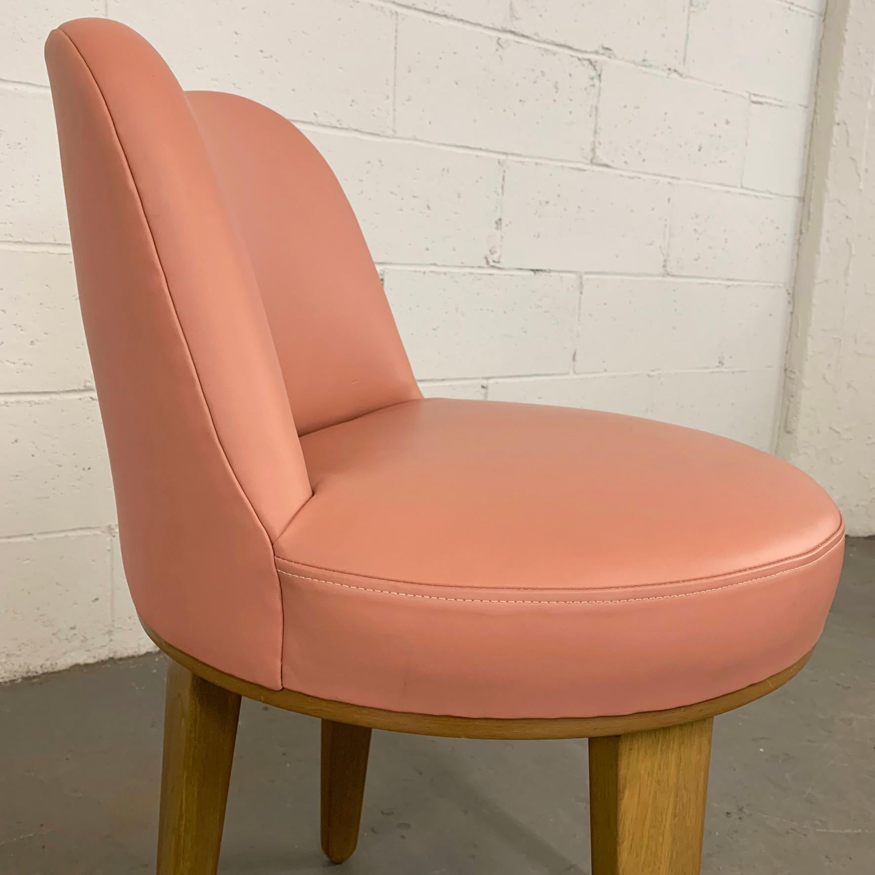 American Edward Wormley for Dunbar Leather Swivel Vanity Chair