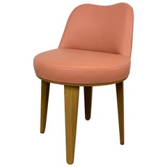 Edward Wormley for Dunbar Leather Swivel Vanity Chair