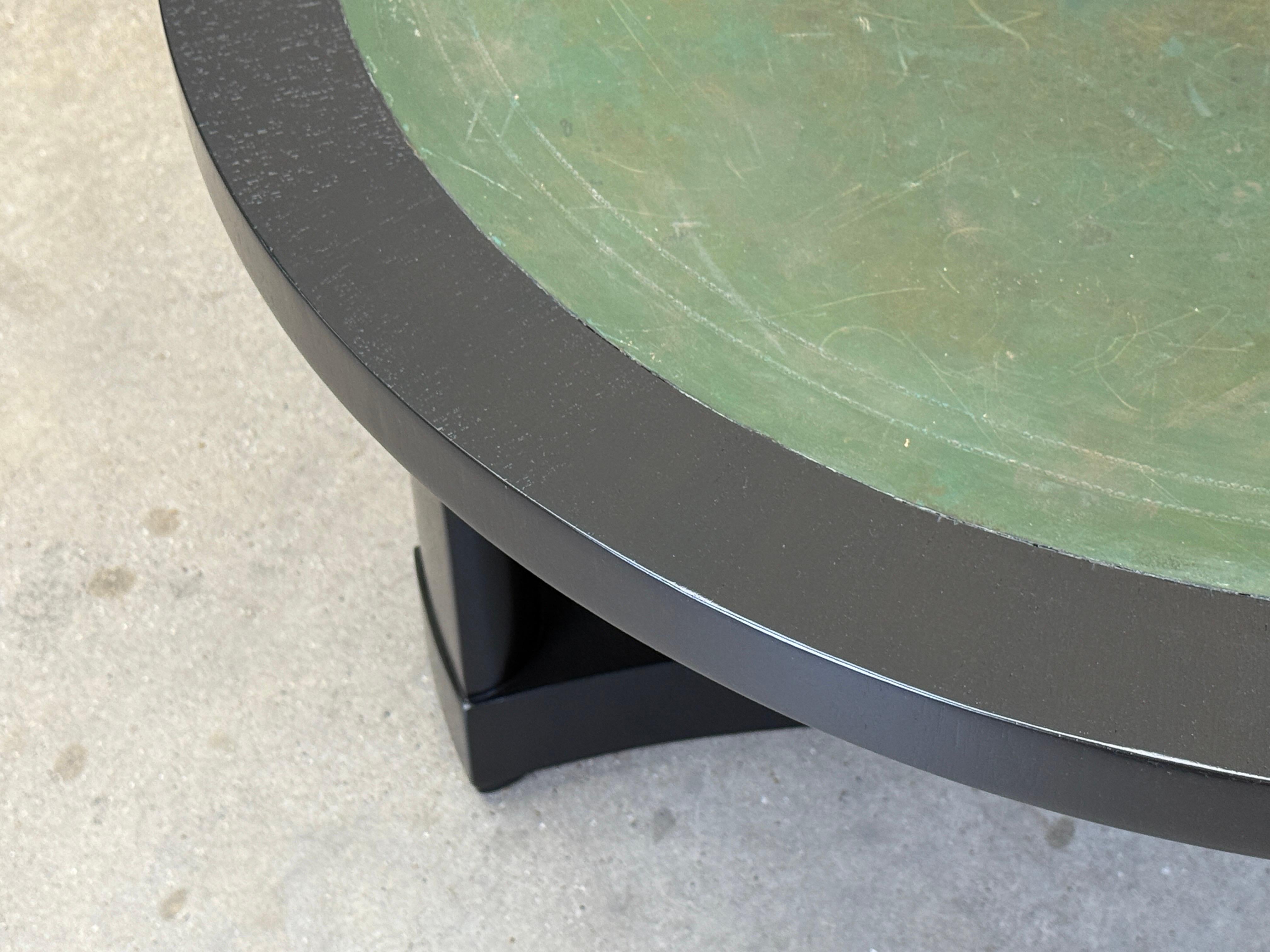 Mesa baja con tapa de cuero Edward Wormley para Dunbar en venta 7