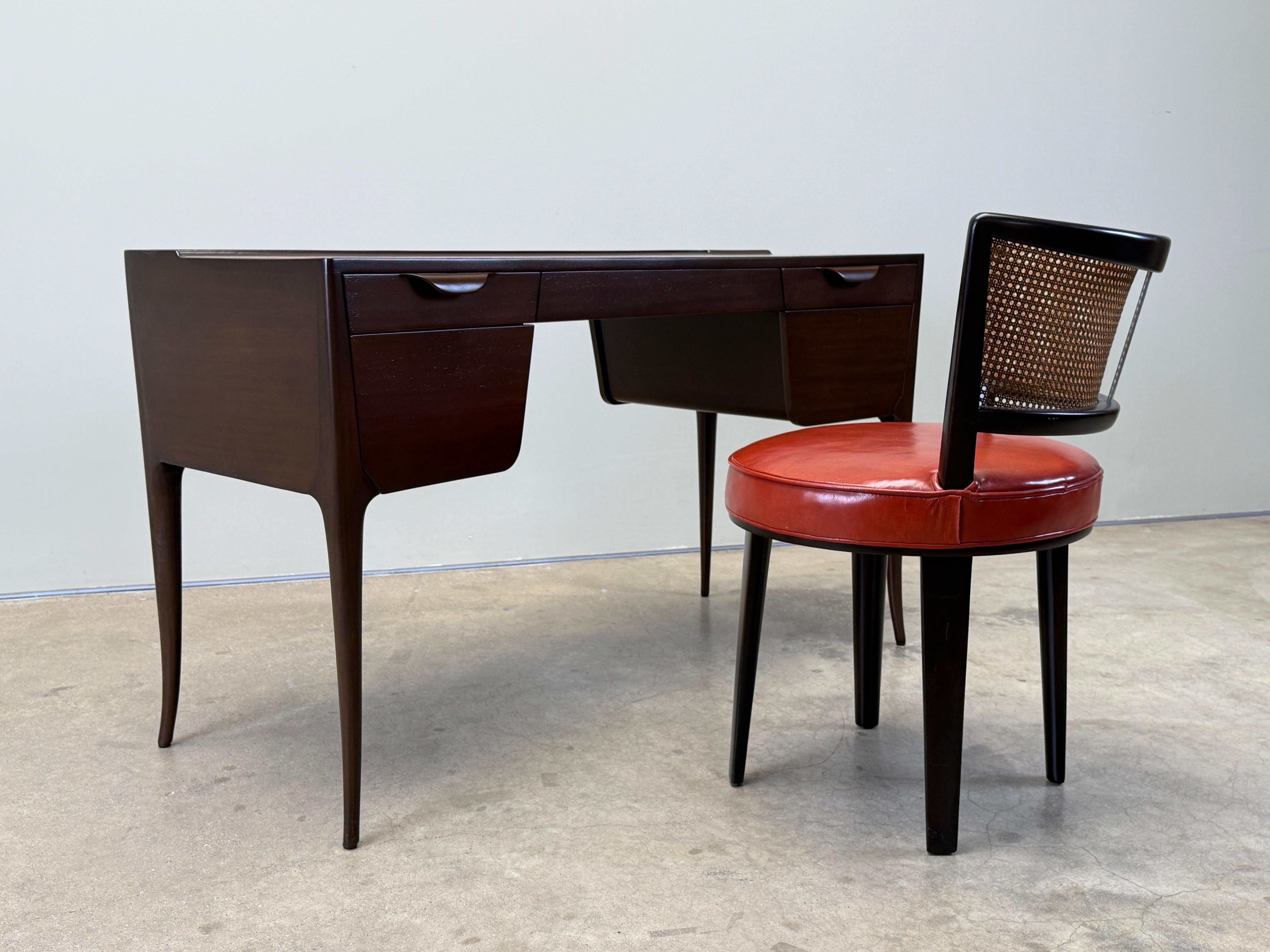 Edward Wormley for Dunbar Leather Top Desk im Angebot 15