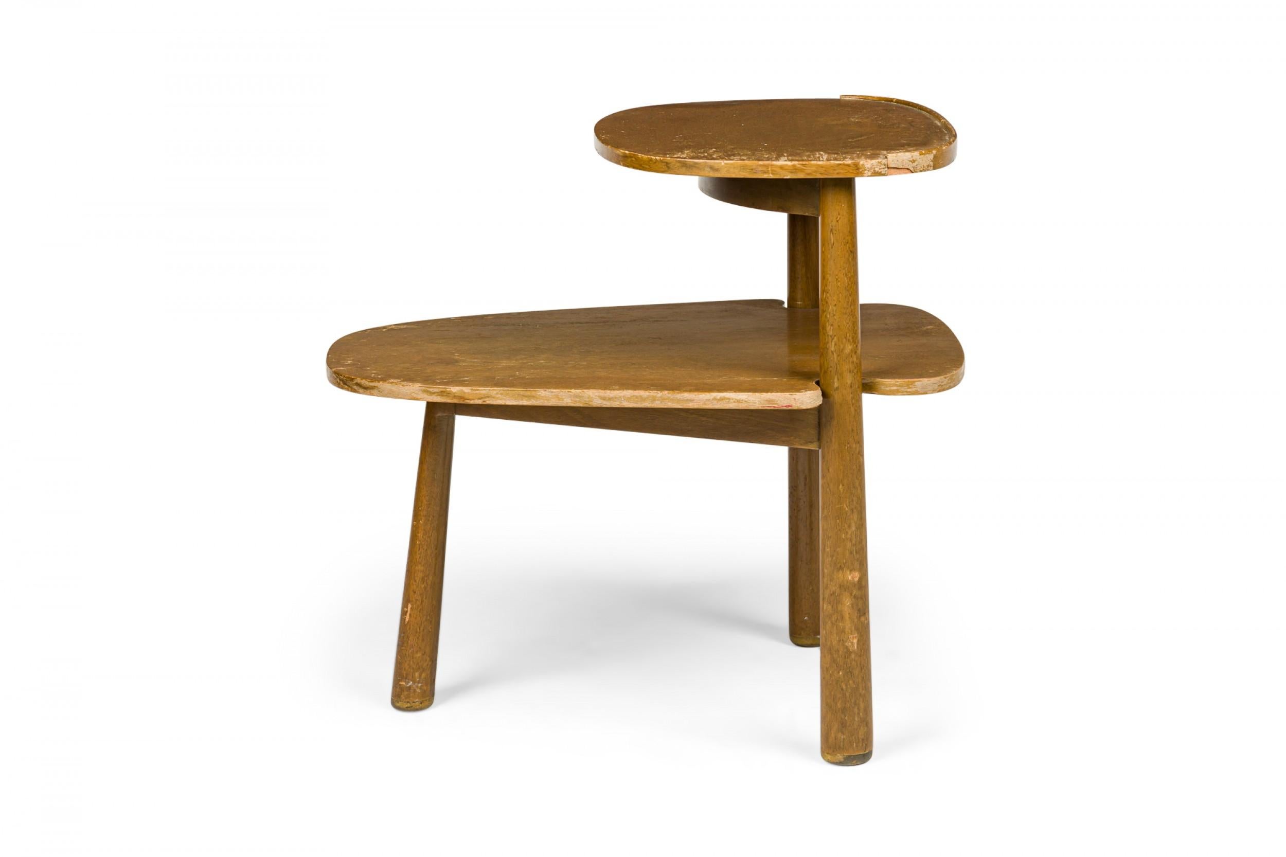 Edward Wormley for Dunbar Light Wood Stepped Oblong End / Side Table For Sale 3