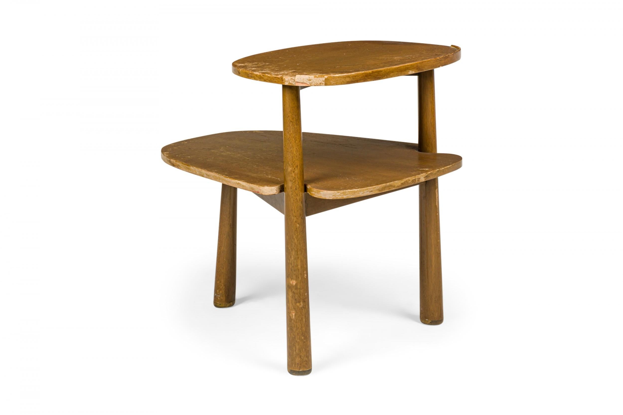 Mid-Century Modern Edward Wormley for Dunbar Light Wood Stepped Oblong End / Side Table For Sale