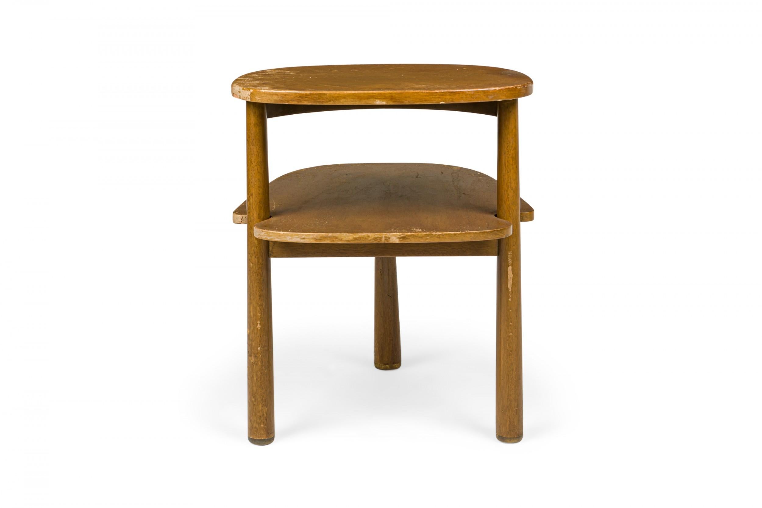 American Edward Wormley for Dunbar Light Wood Stepped Oblong End / Side Table For Sale