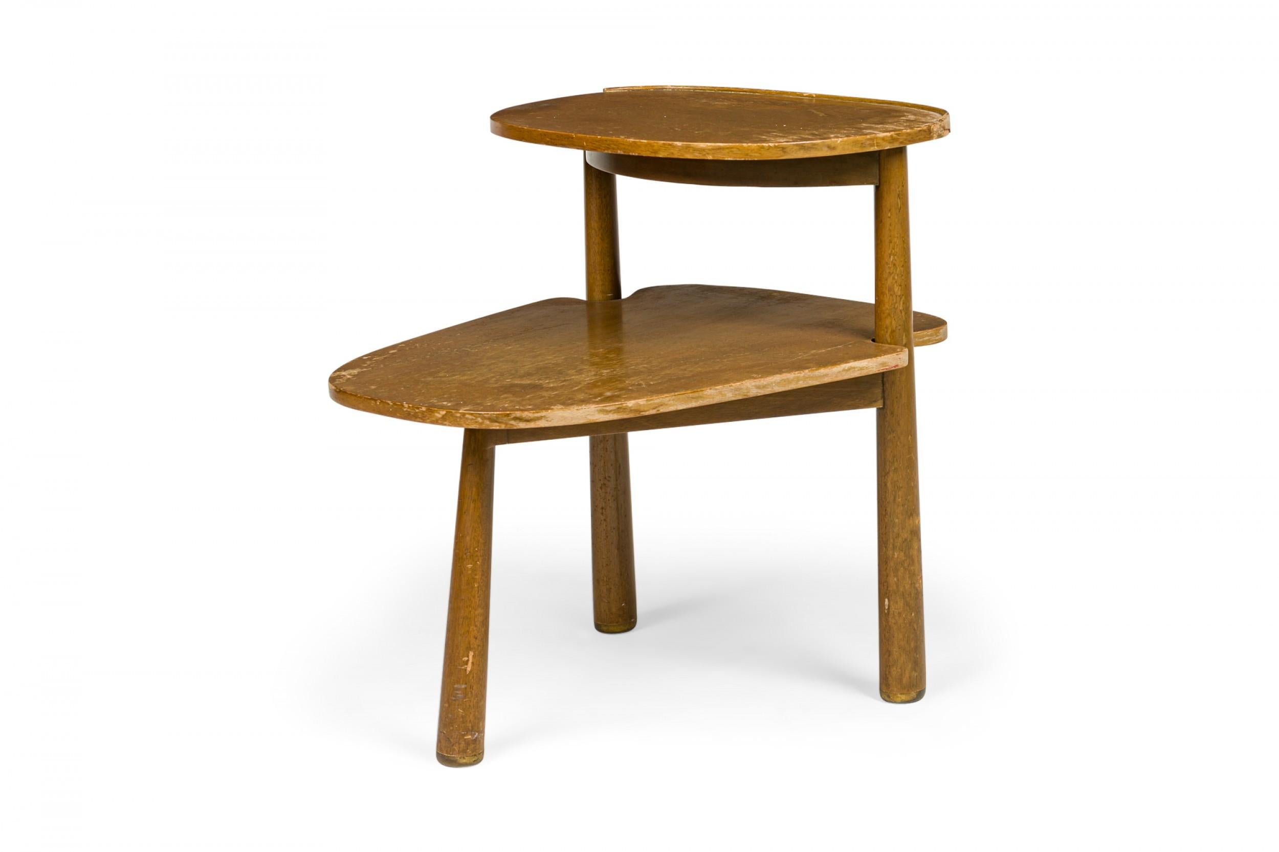Edward Wormley for Dunbar Light Wood Stepped Oblong End / Side Table For Sale 2