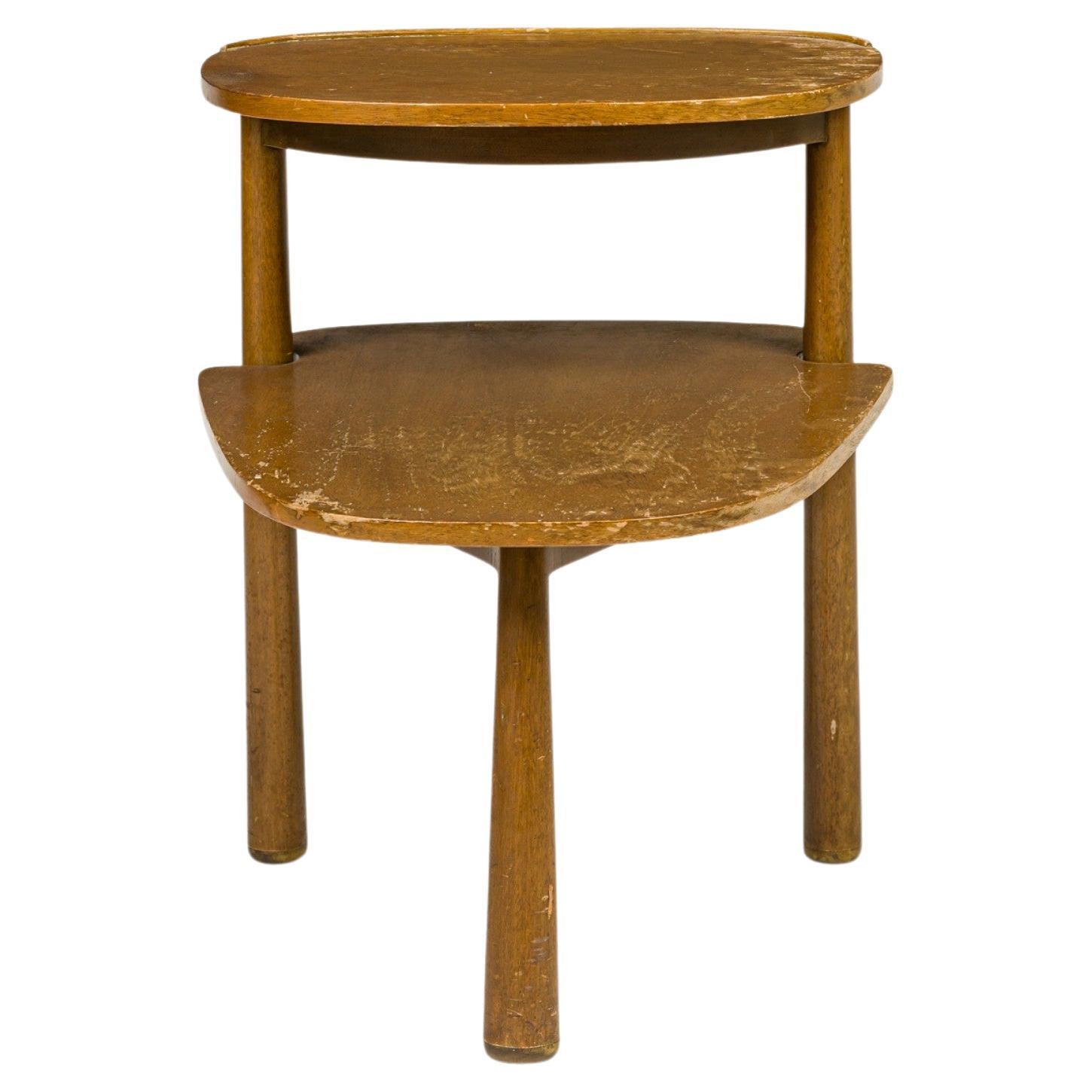 Edward Wormley for Dunbar Light Wood Stepped Oblong End / Side Table For Sale