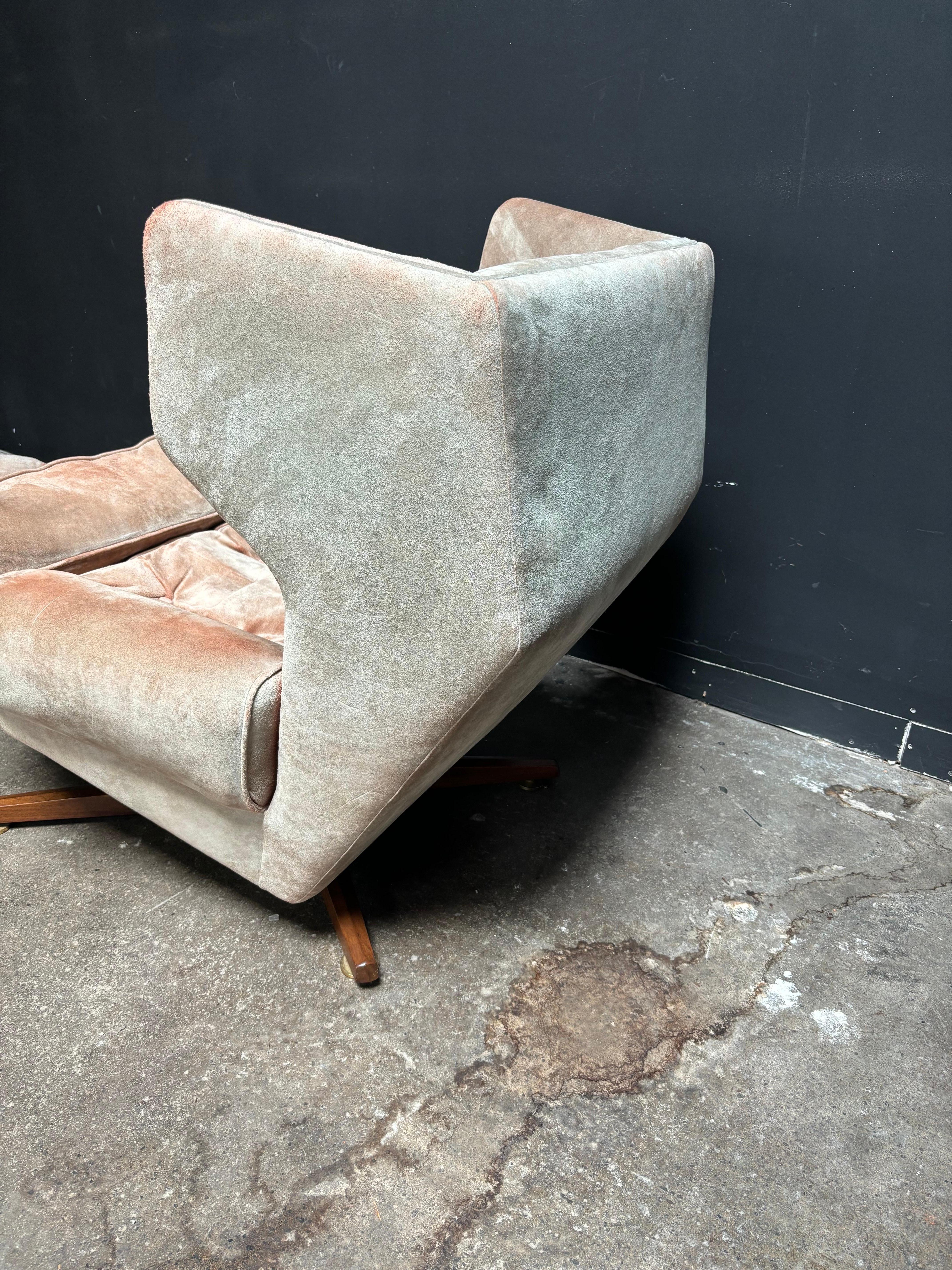 Metà XX secolo Edward Wormley per Dunbar Lounge Chair e ottomana modello 6142 in vendita
