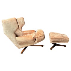 Edward Wormley para Dunbar Silla de salón y otomana modelo 6142