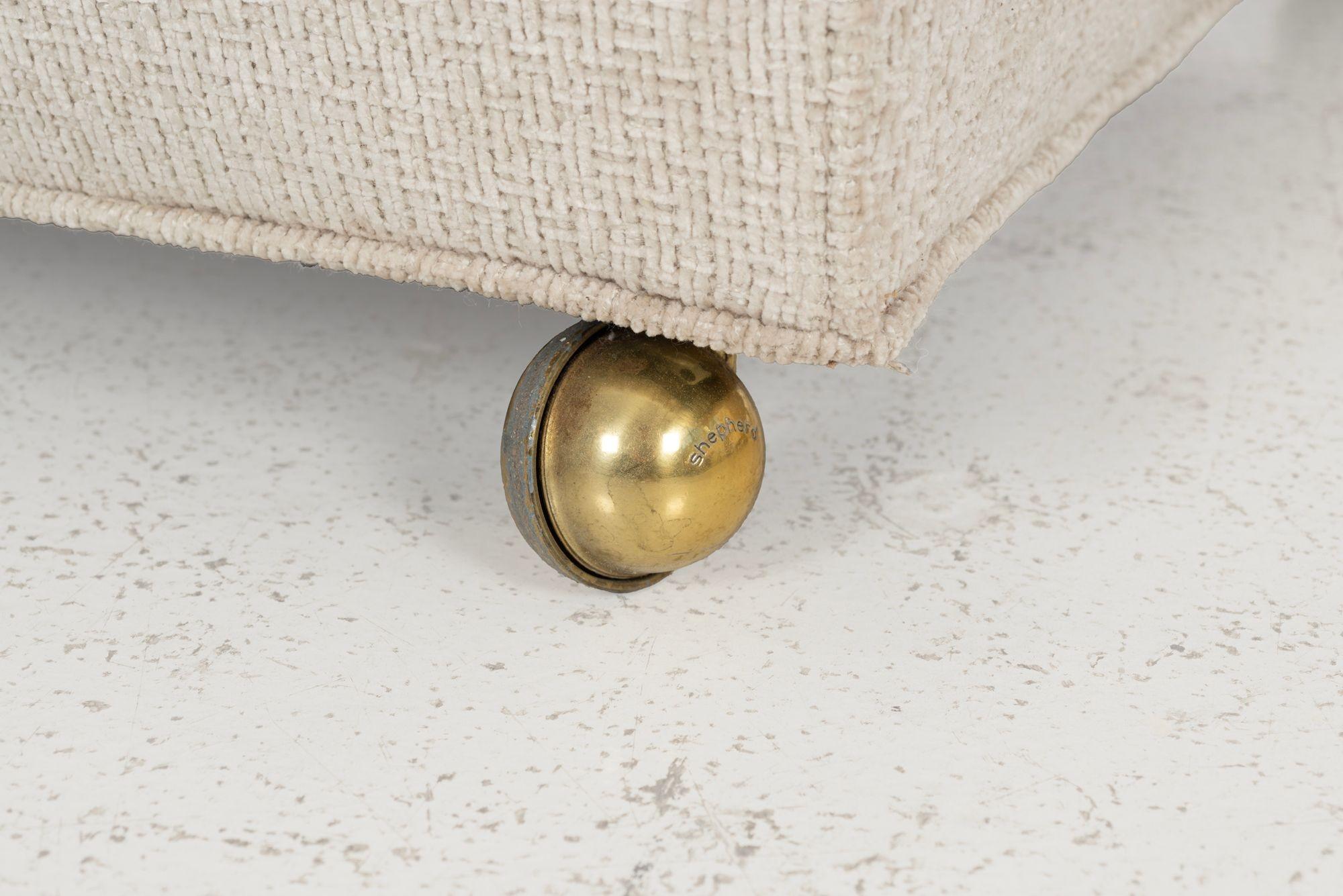 Edward Wormley pour Dunbar Chaise longue et pouf sur roulettes 1965 en vente 2