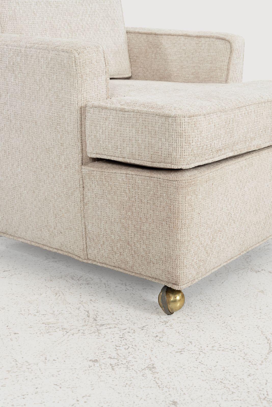 Edward Wormley pour Dunbar Chaise longue et pouf sur roulettes 1965 en vente 5