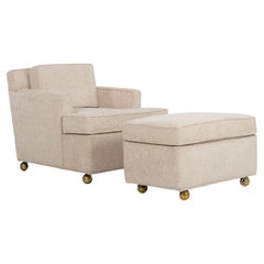 Edward Wormley for Dunbar Lounge Chair and Ottoman on Casters 1965