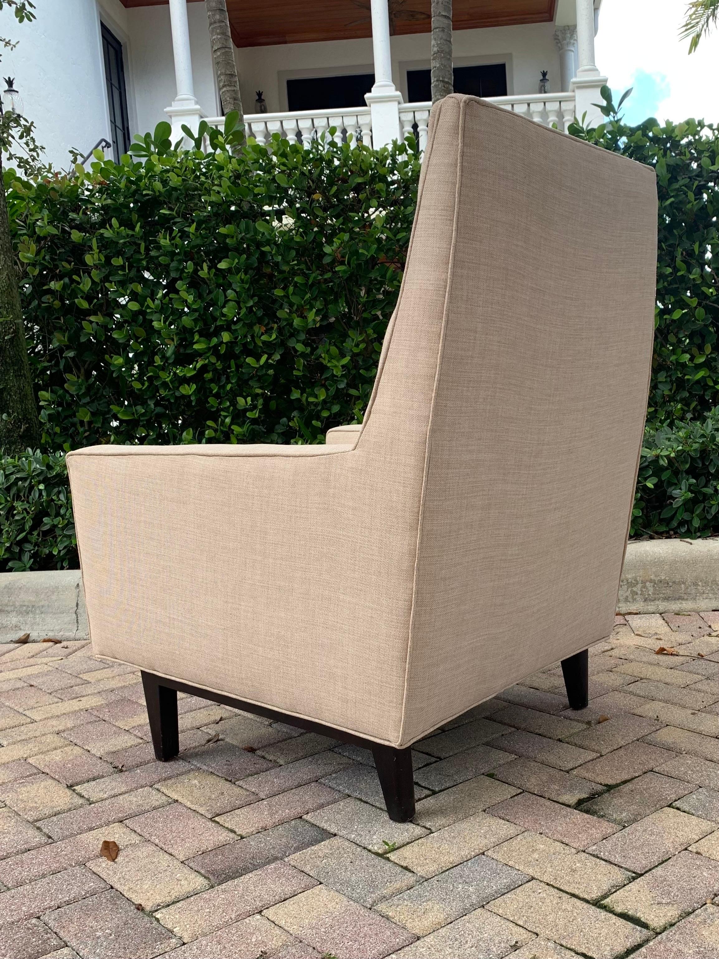Linen Edward Wormley for Dunbar Lounge Chair For Sale