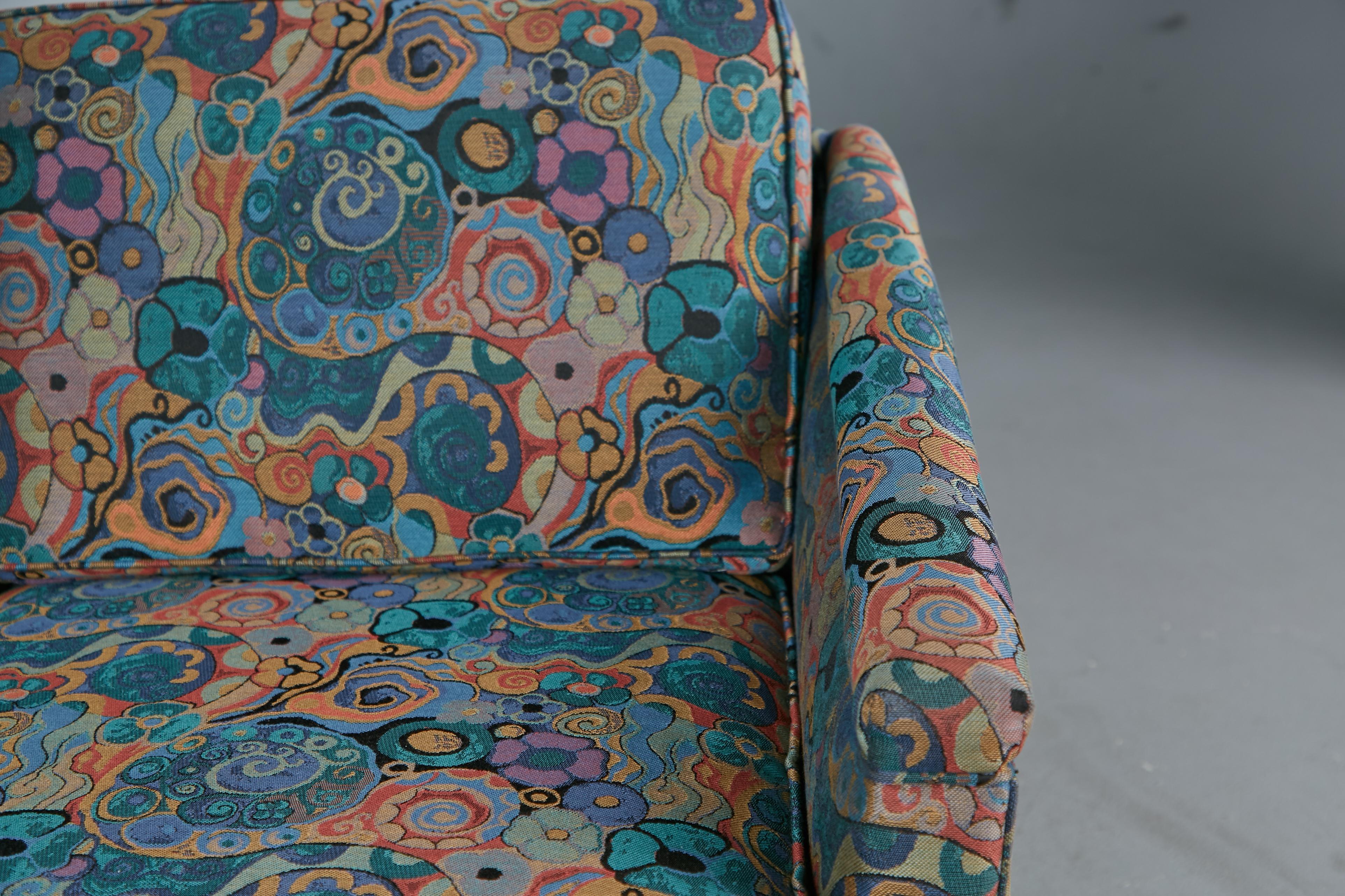 Edward Wormley for Dunbar Lounge Chair in Jack Lenor Larsen Fabric, circa 1960 2