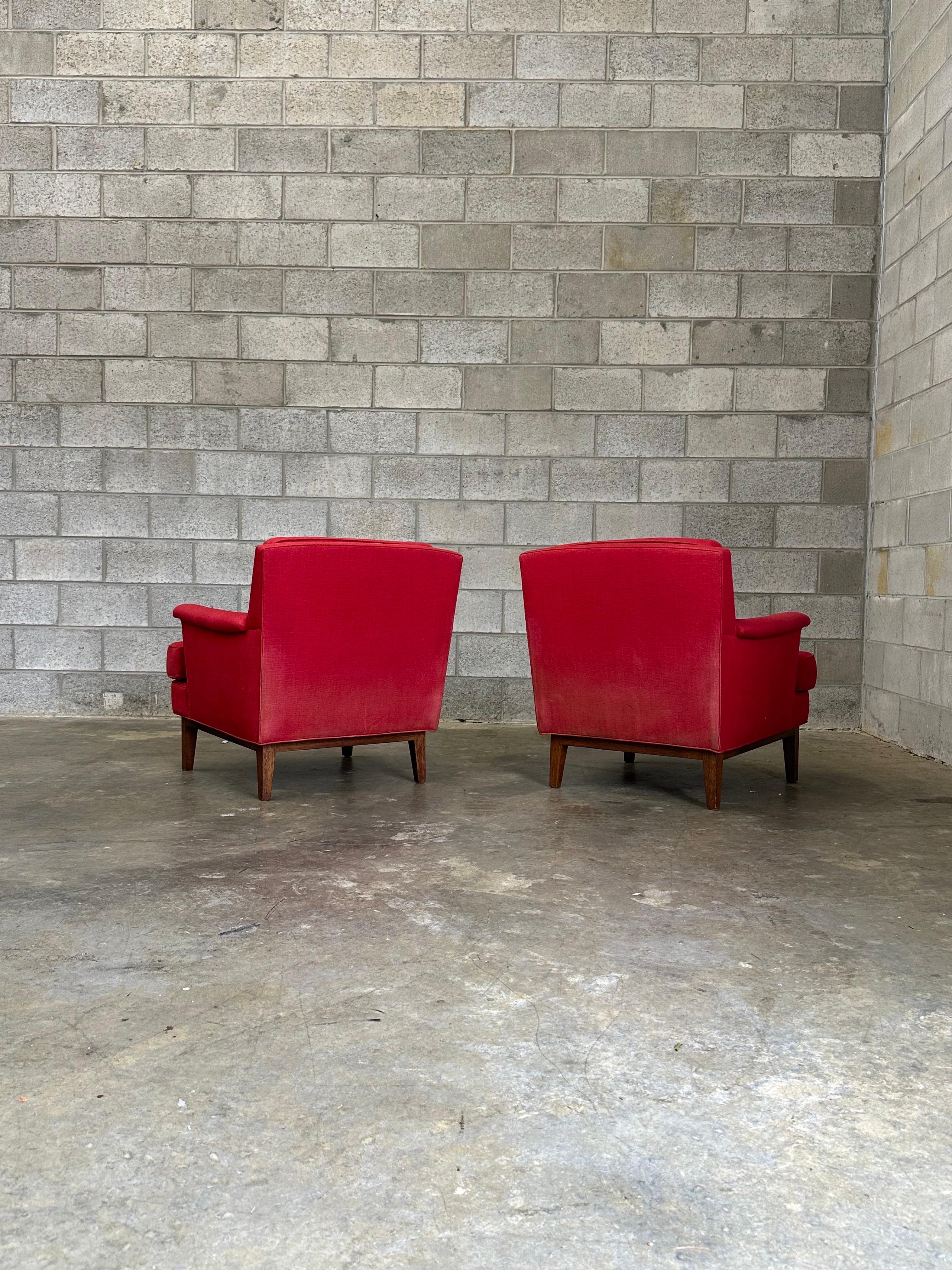 Edward Wormley para Dunbar Sillas de salón - Pareja mediados del siglo XX en venta