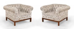 Edward Wormley Model 7211 Lounge Chairs, Walnut Frame, Mid-Century