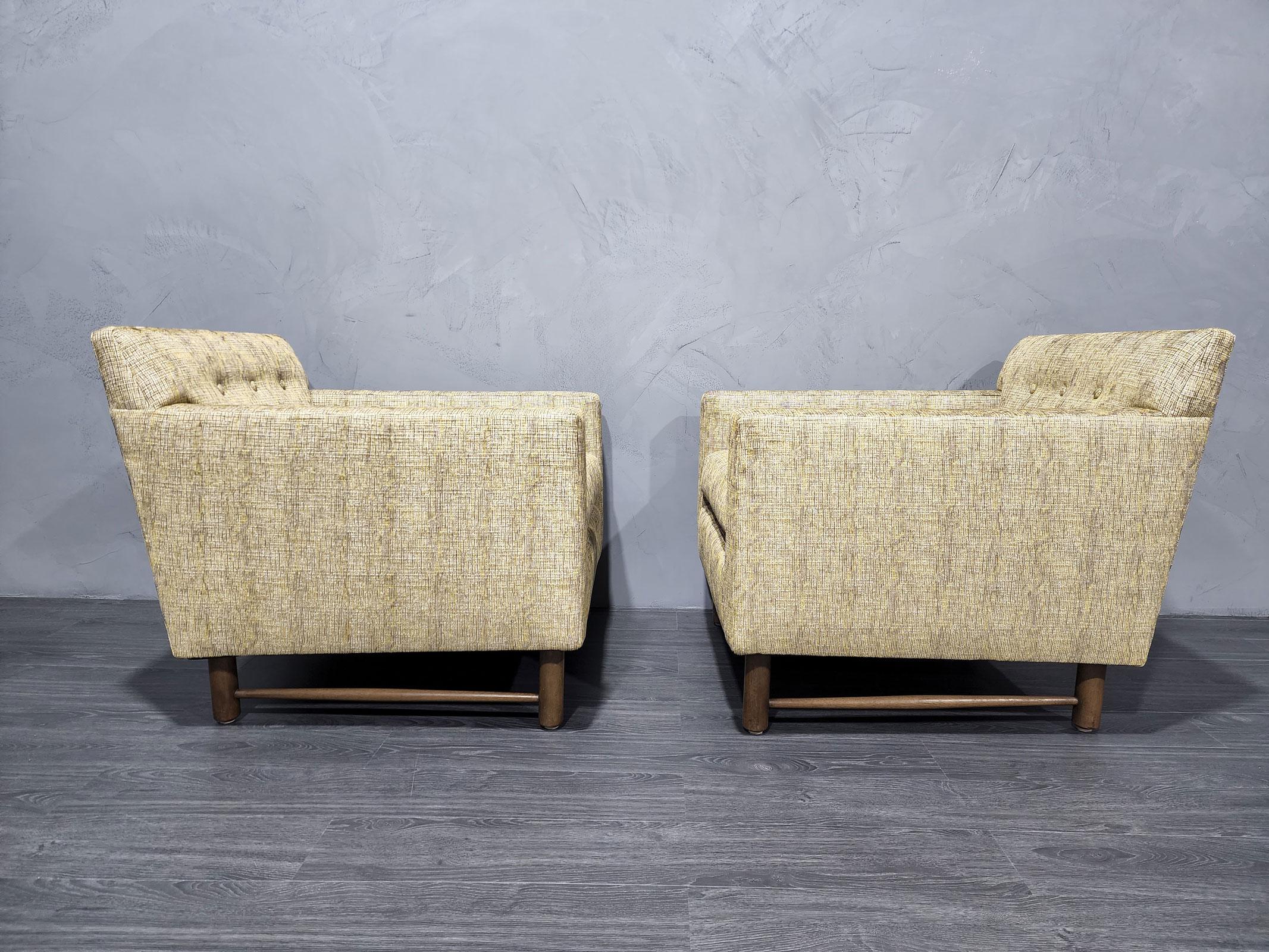 Edward Wormley for Dunbar Lounge Chairs in French Upholstery In Good Condition In Dallas, TX