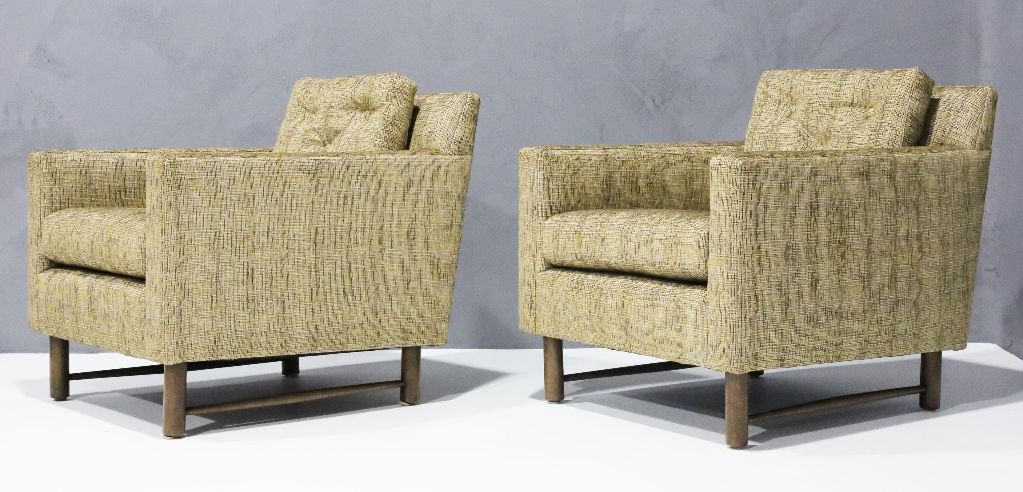 Edward Wormley for Dunbar Lounge Chairs in French Upholstery For Sale 2