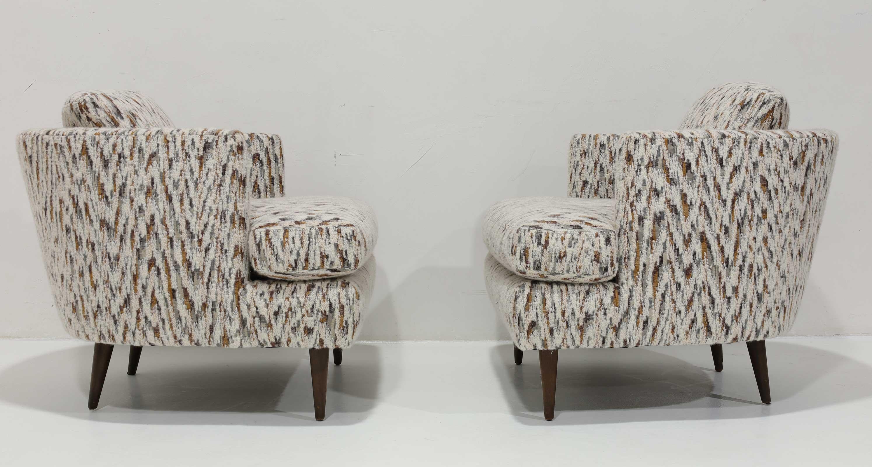 Edward Wormley for Dunbar Lounge Chairs in Holland & Sherry Estadounidense en venta