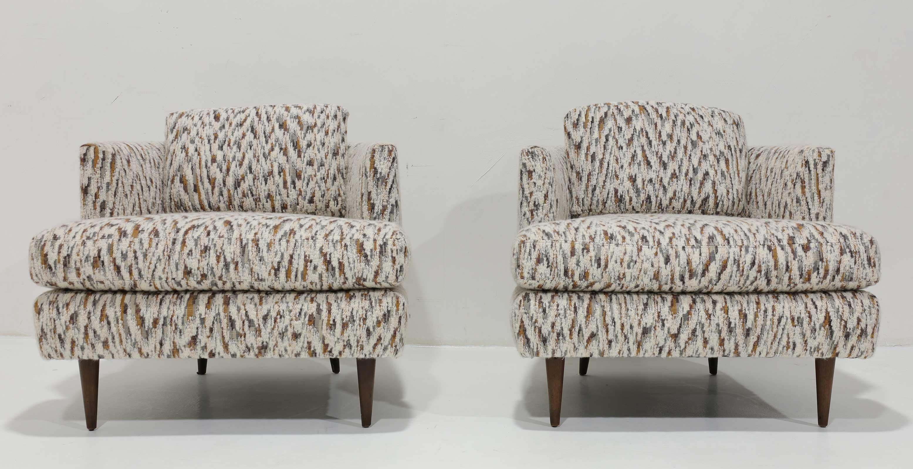 Edward Wormley for Dunbar Lounge Chairs in Holland & Sherry en Bueno estado para la venta en Dallas, TX