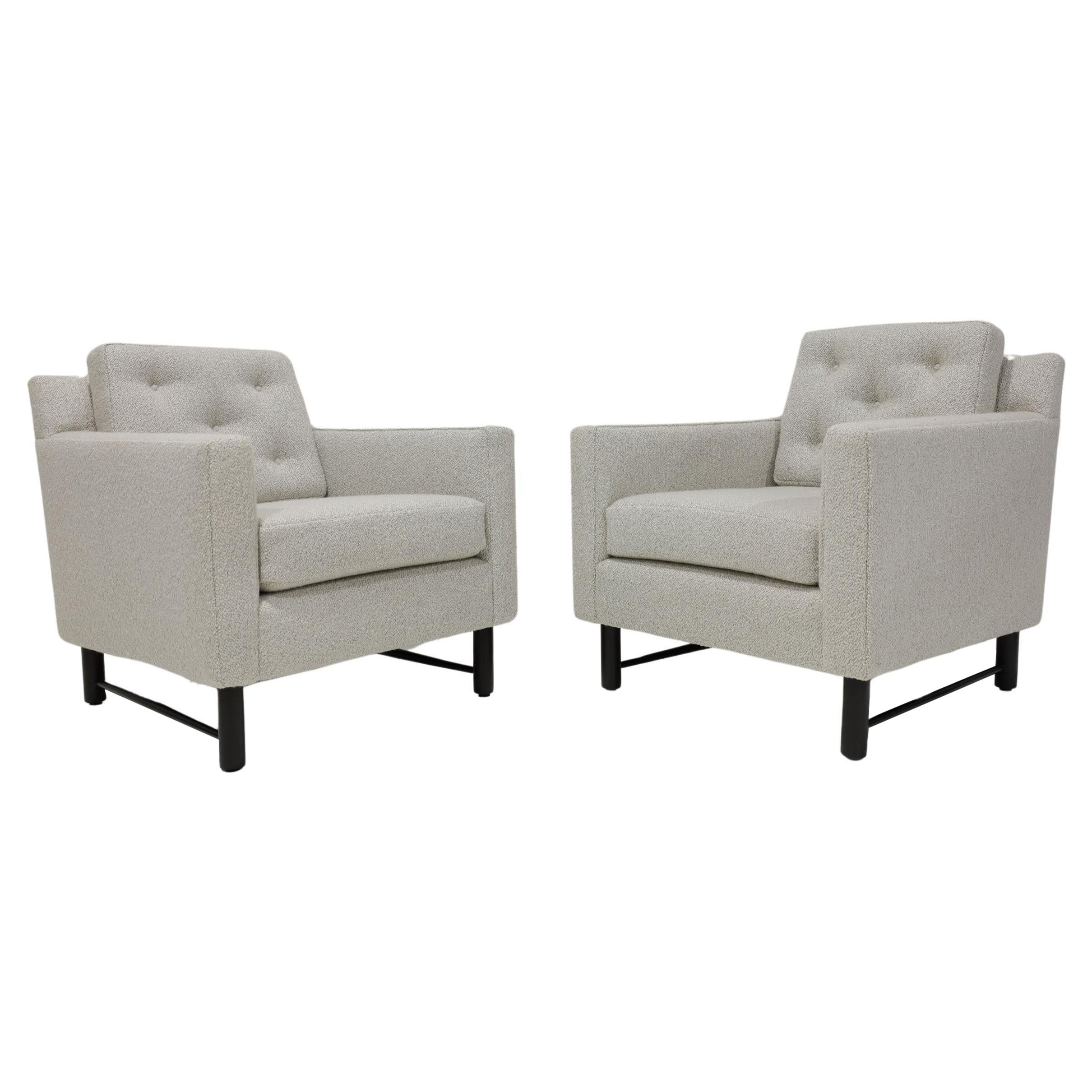 Edward Wormley pour Dunbar fauteuils de salon en bouclette Holly Hunt en vente