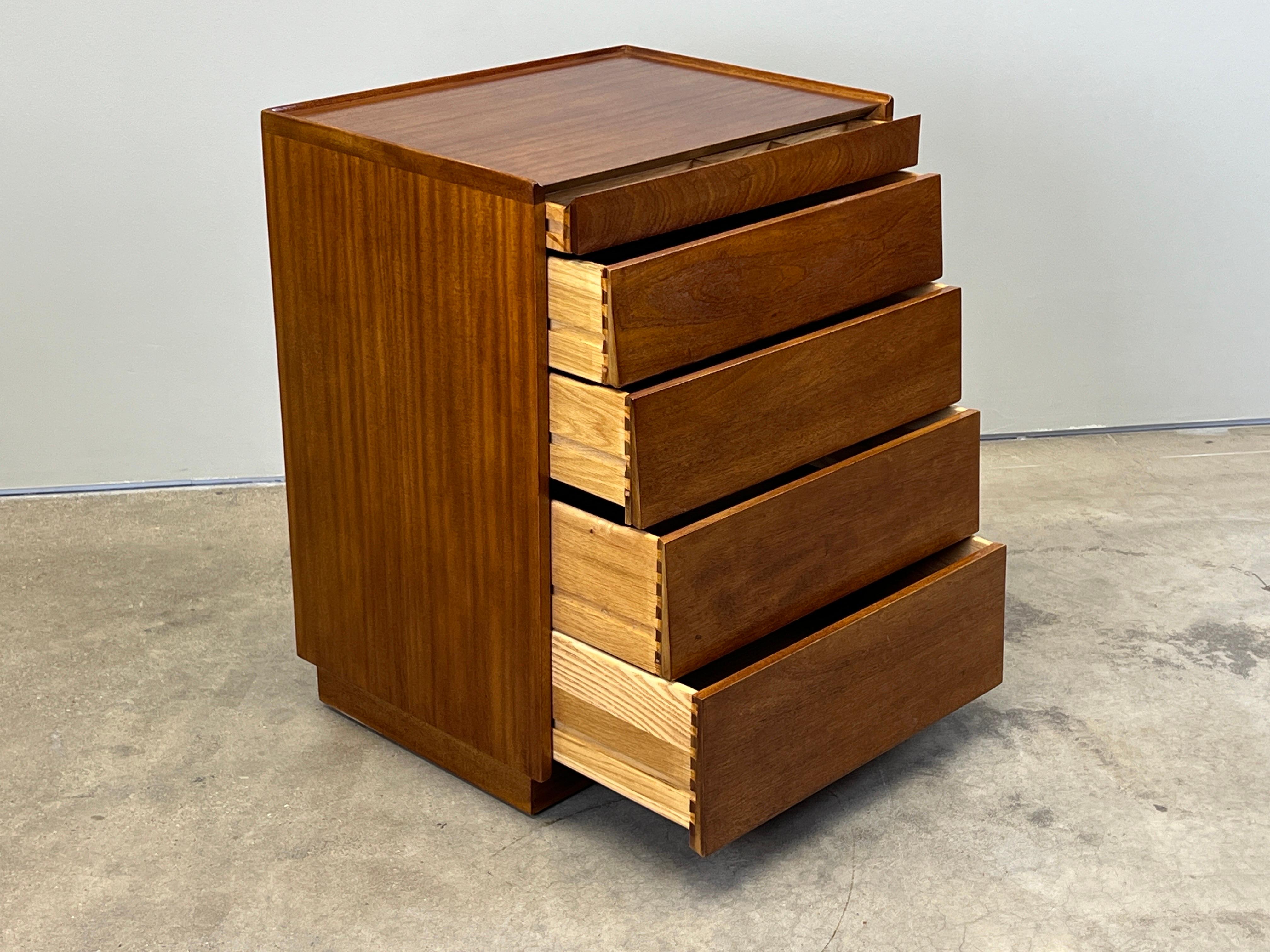 Edward Wormley for Dunbar Louvered Five Drawer Nightstand For Sale 7