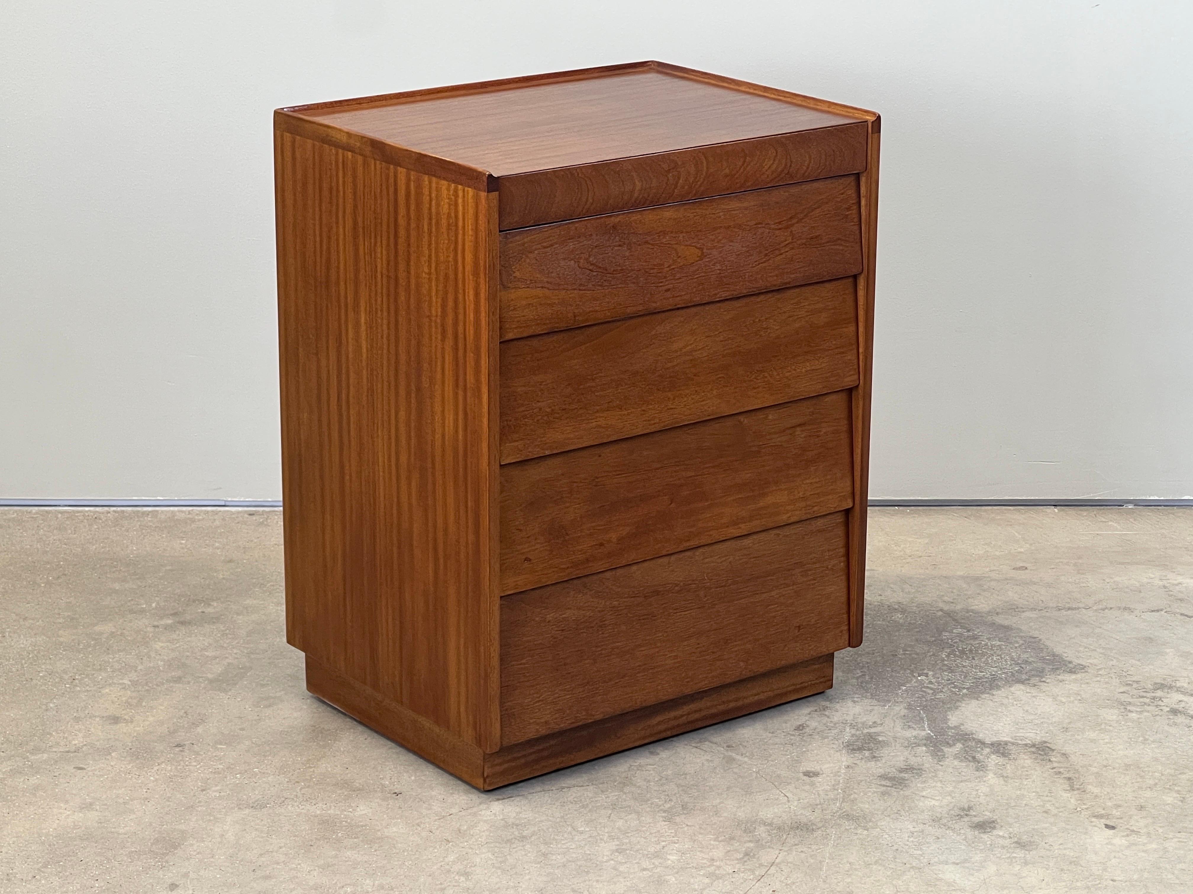 Edward Wormley for Dunbar Louvered Five Drawer Nightstand For Sale 1