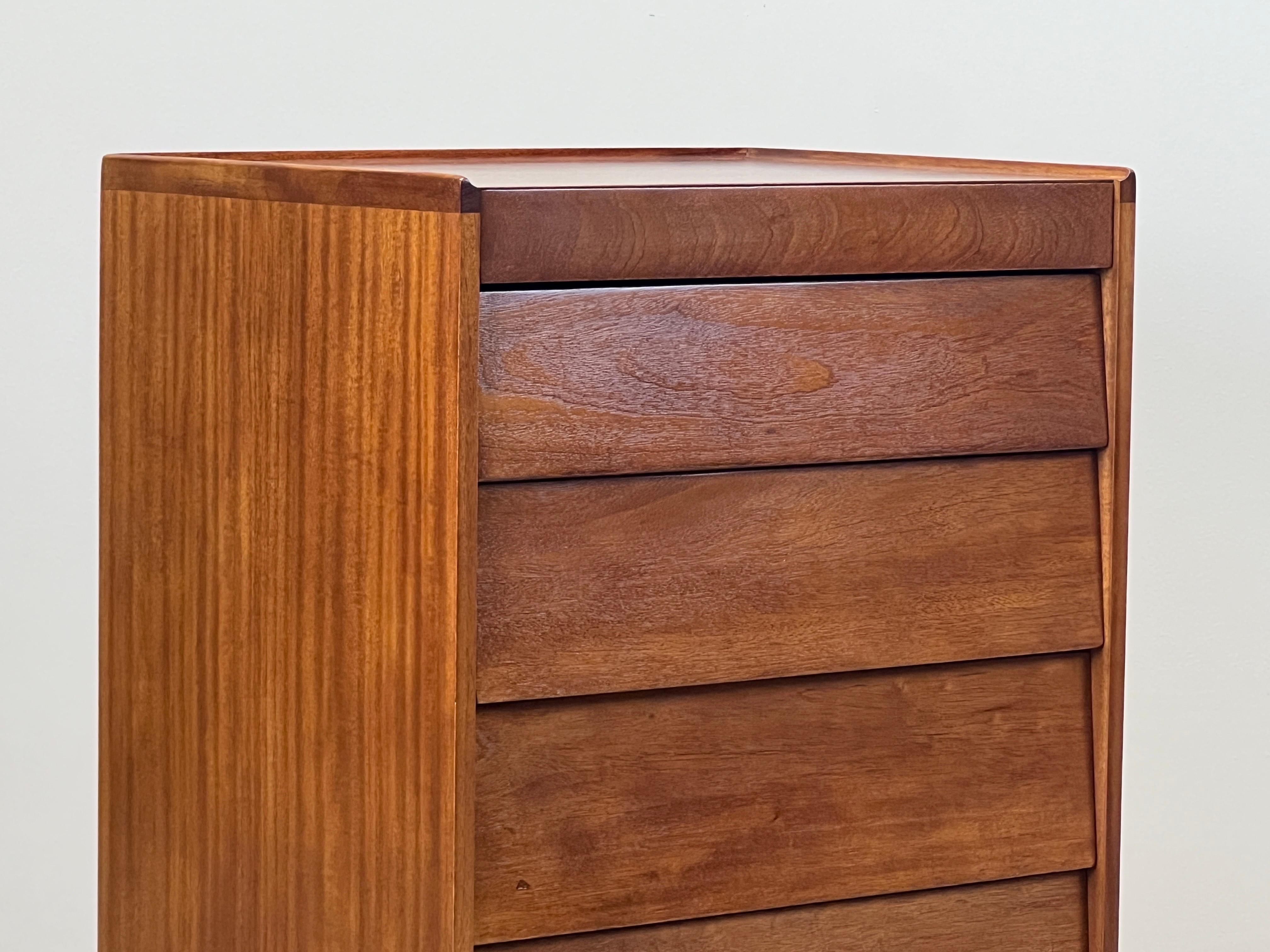 Edward Wormley for Dunbar Louvered Five Drawer Nightstand For Sale 2