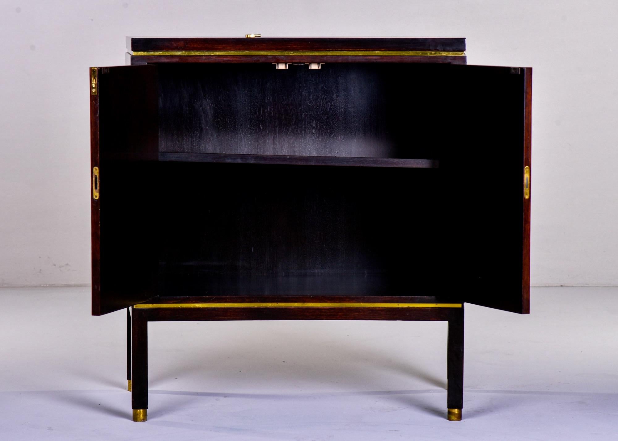 Edward Wormley for Dunbar Mahogany and Burl Wood Cabinet with Brass Trim 5